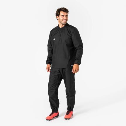 Damen/Herren Rugby Windjacke wasserdicht - R500 schwarz