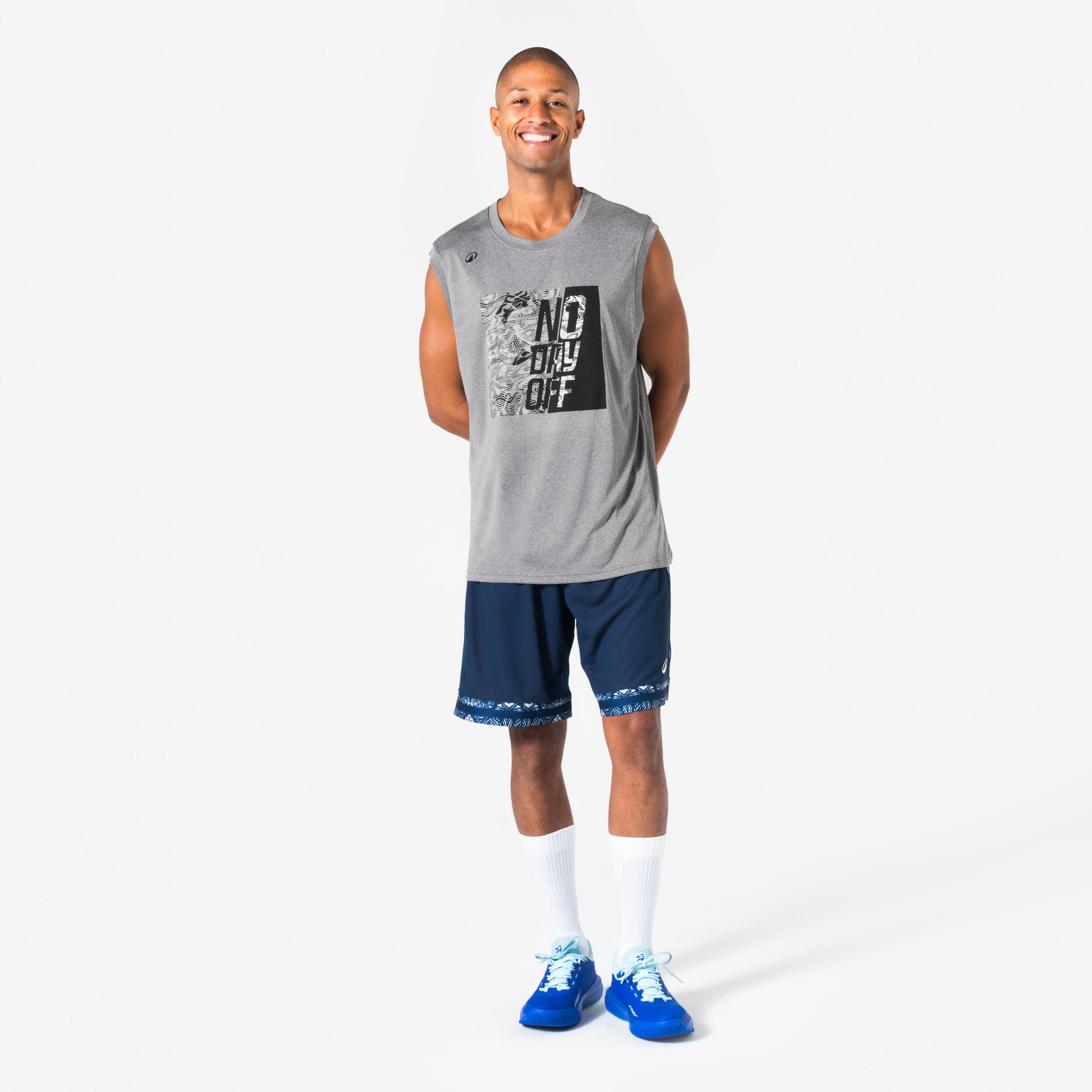 Calções de Basquetebol reversíveis Adulto - SHORT 500 Azul cinzento 6/6