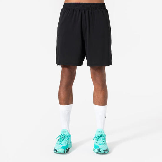 Short de basket avec poches homme femme, 500 noir