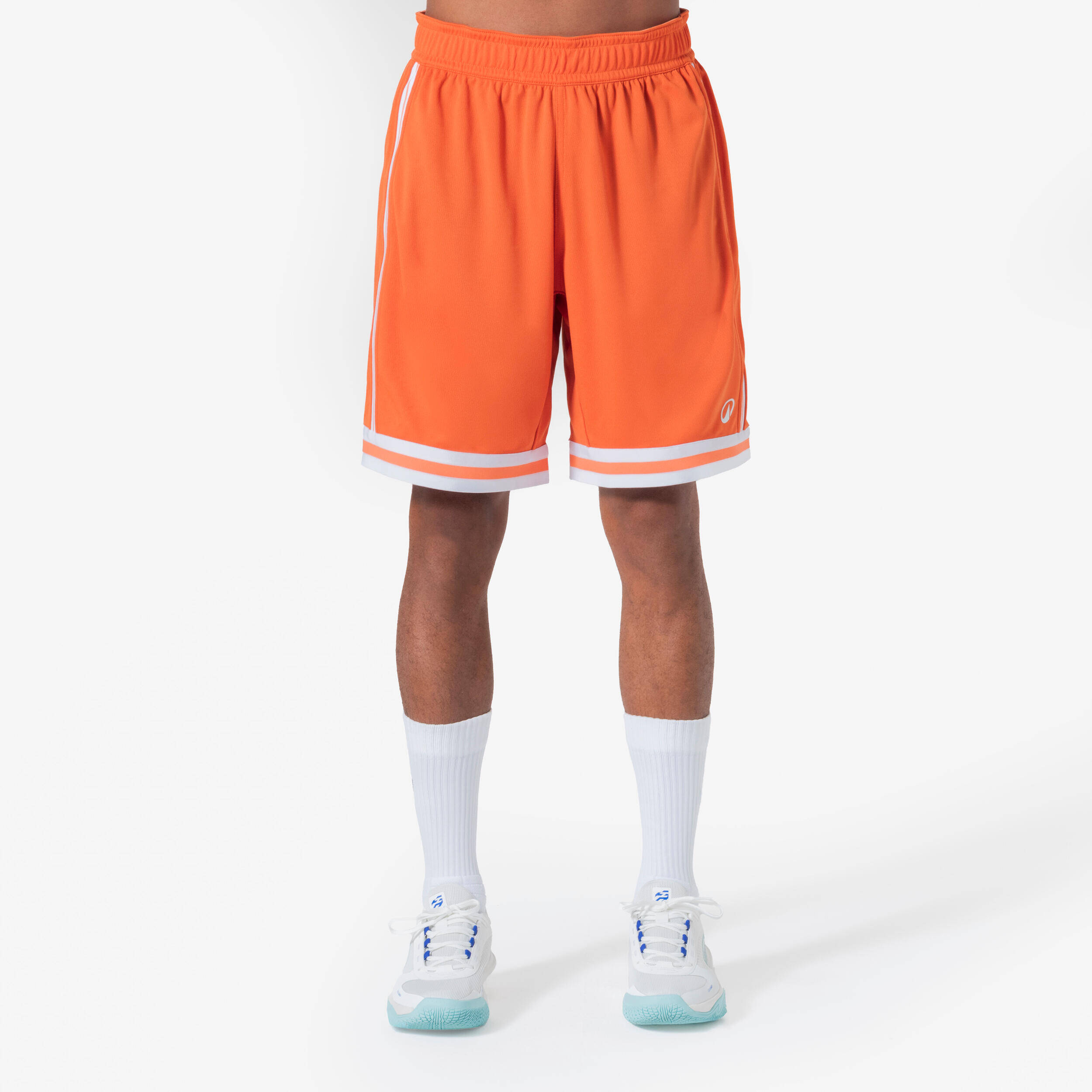 Adult 2-Way Basketball Shorts 500 - Orange/Salmon