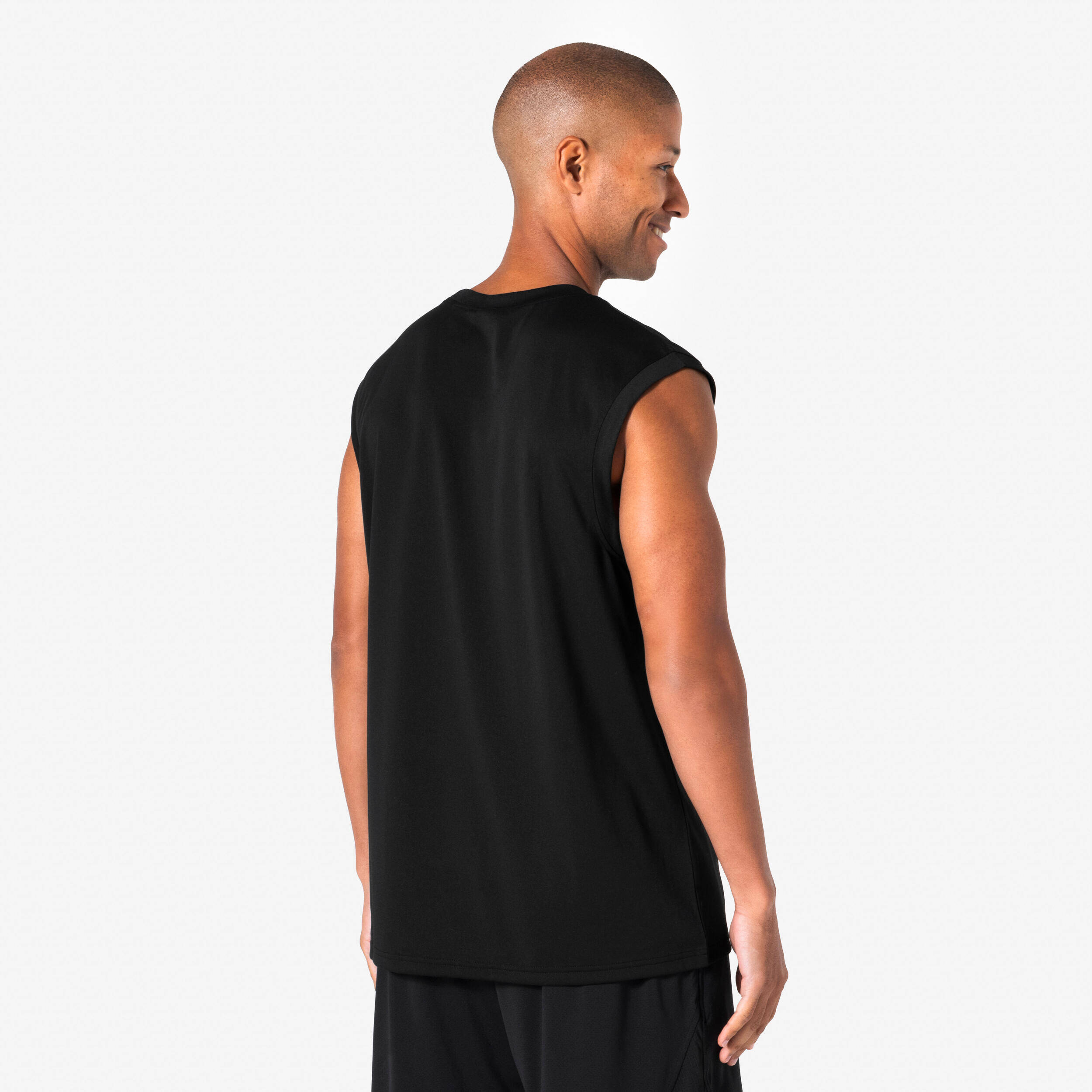 Men's/Women's Sleeveless Basketball Shirt Fast 500 - Black -  4