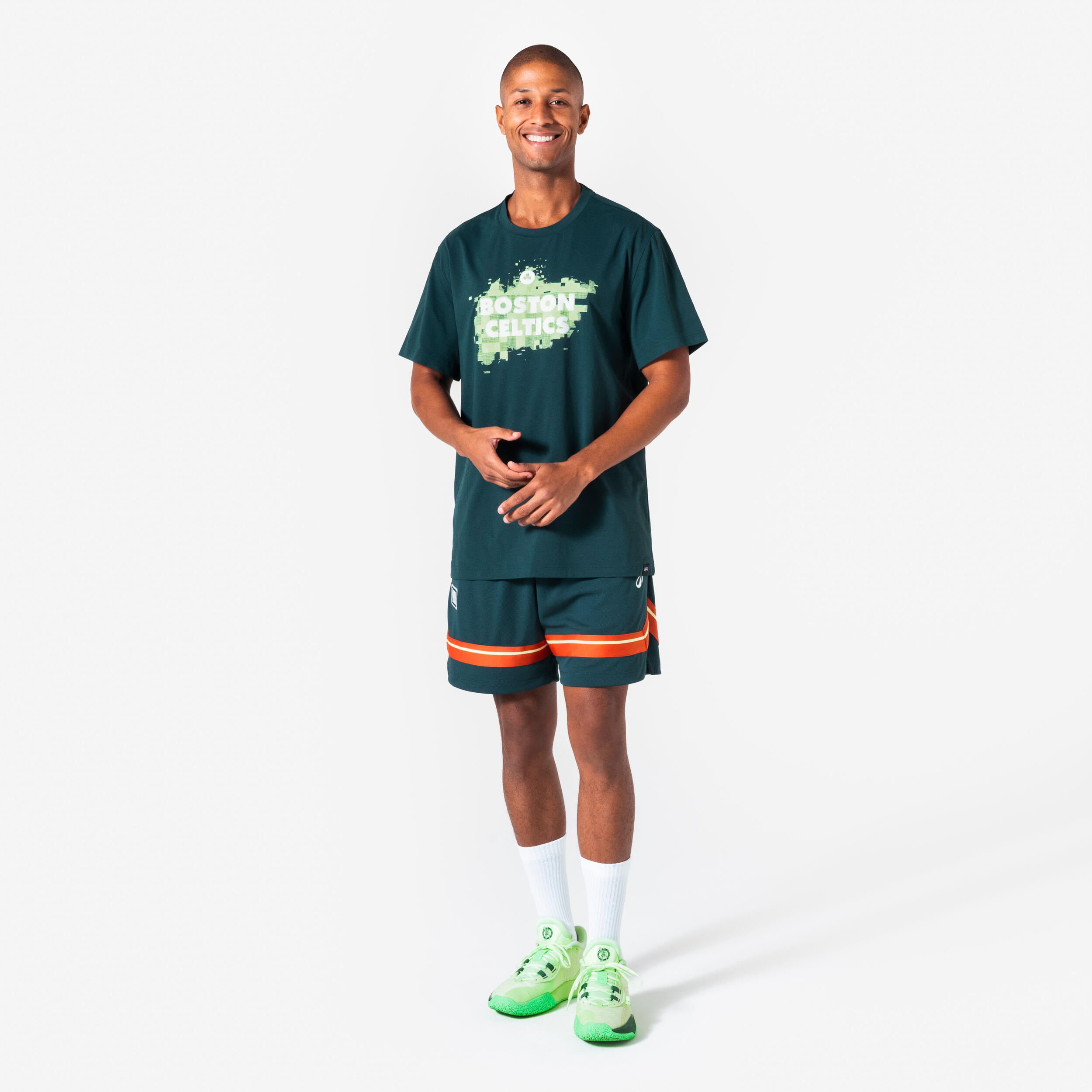 Camisola de Manga Curta de Basquetebol Homem/Mulher 900 NBA Celtics Verde 7/8
