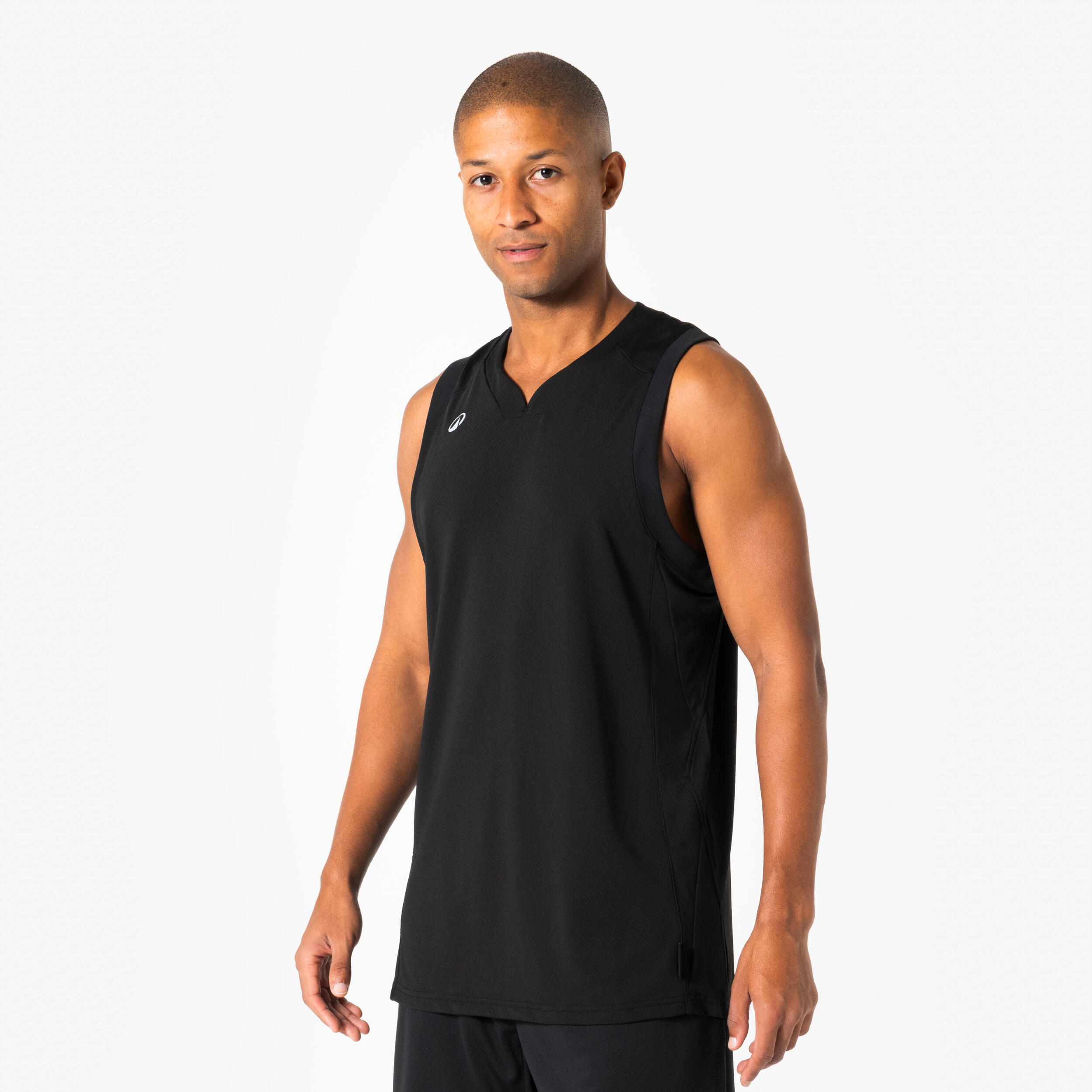 Maillot de basket léger respirant homme femme, Tank 500 noir 1/10
