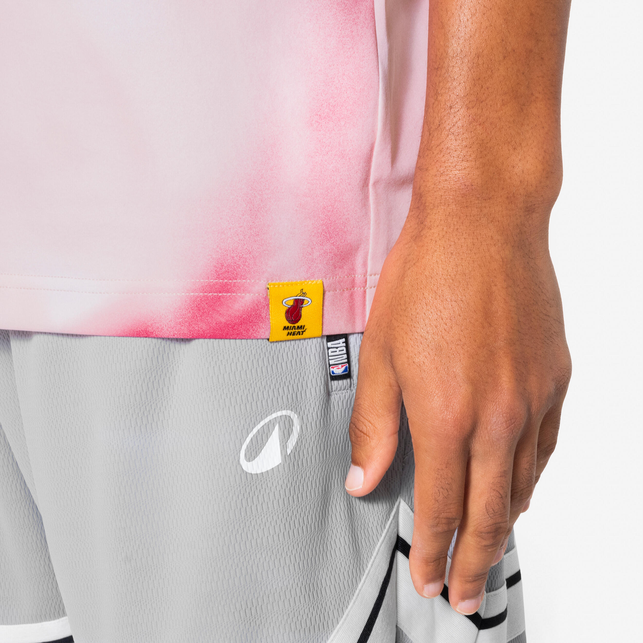 Camisola de Manga Curta de Basquetebol Homem/Mulher 900 NBA Miami Rosa 5/6