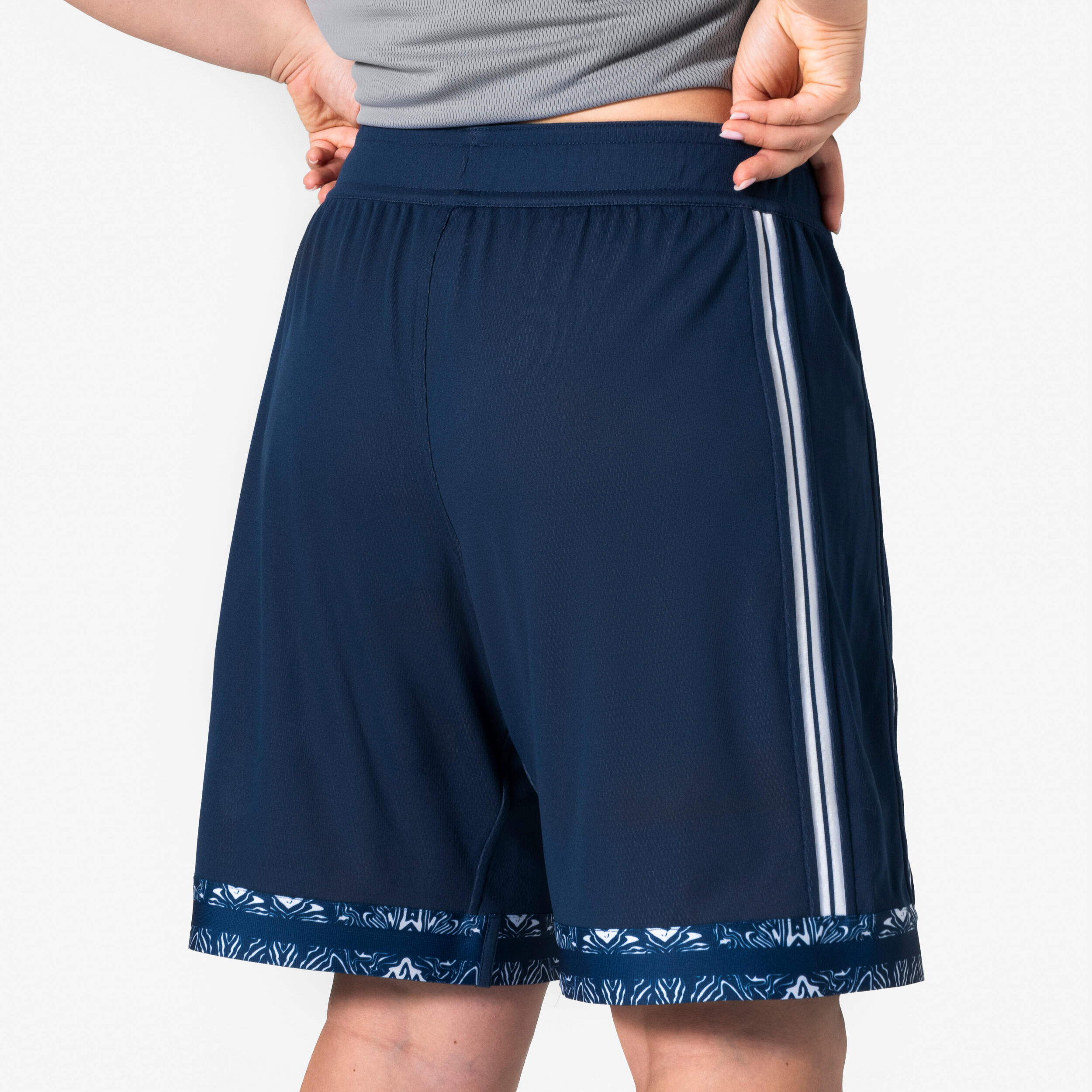 Calções de Basquetebol reversíveis Adulto - SHORT 500 Azul cinzento 4/6