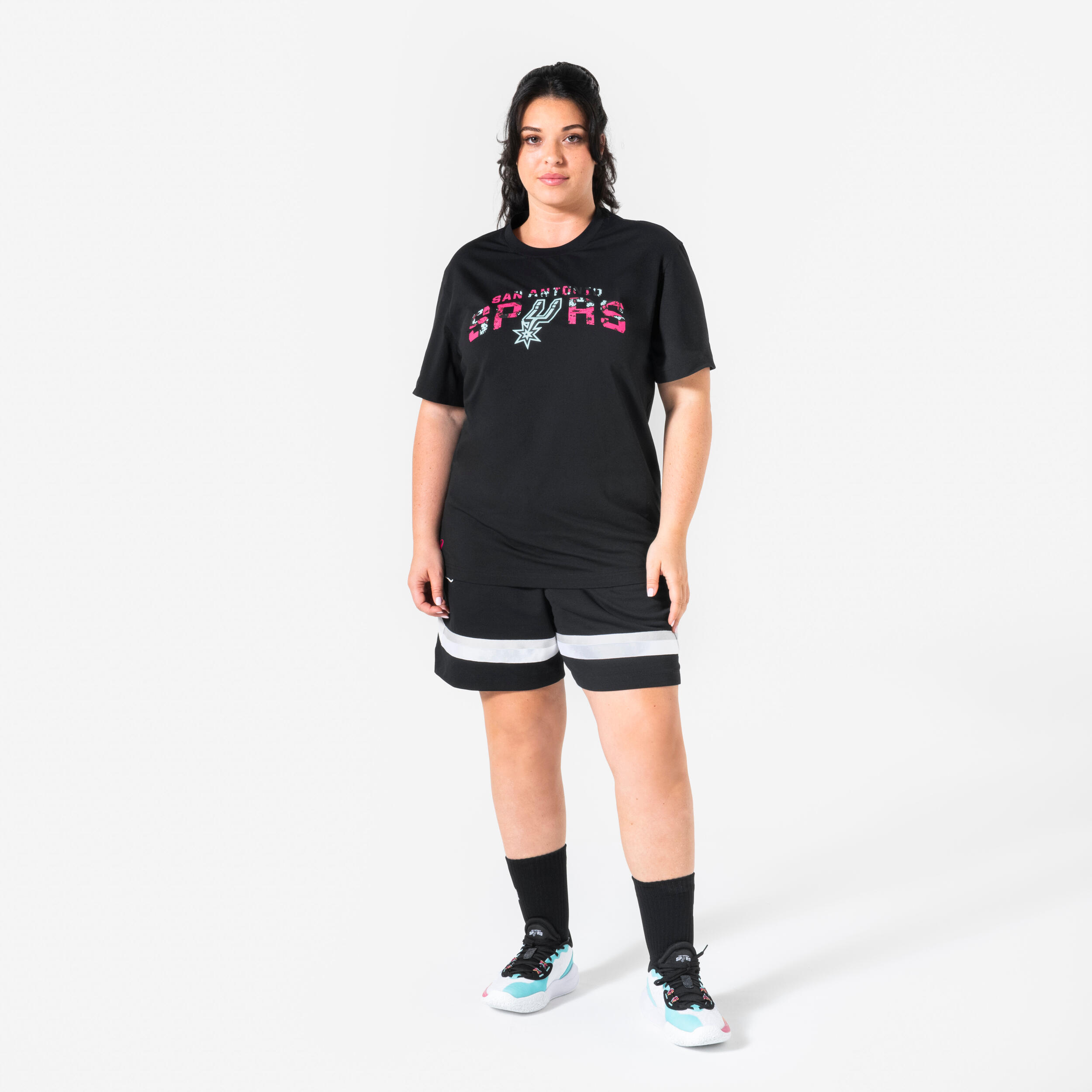 NBA Spurs Basketball T-Shirt Mann Frau, 900 schwarz 7/7