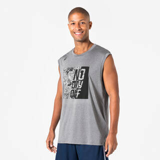 Men's/Women's Sleeveless Basketball Shirt Fast 500 - Grey