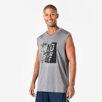 MAILLOT DE BASKETBALL SANS MANCHE HOMME/FEMME - FAST 500 GRIS