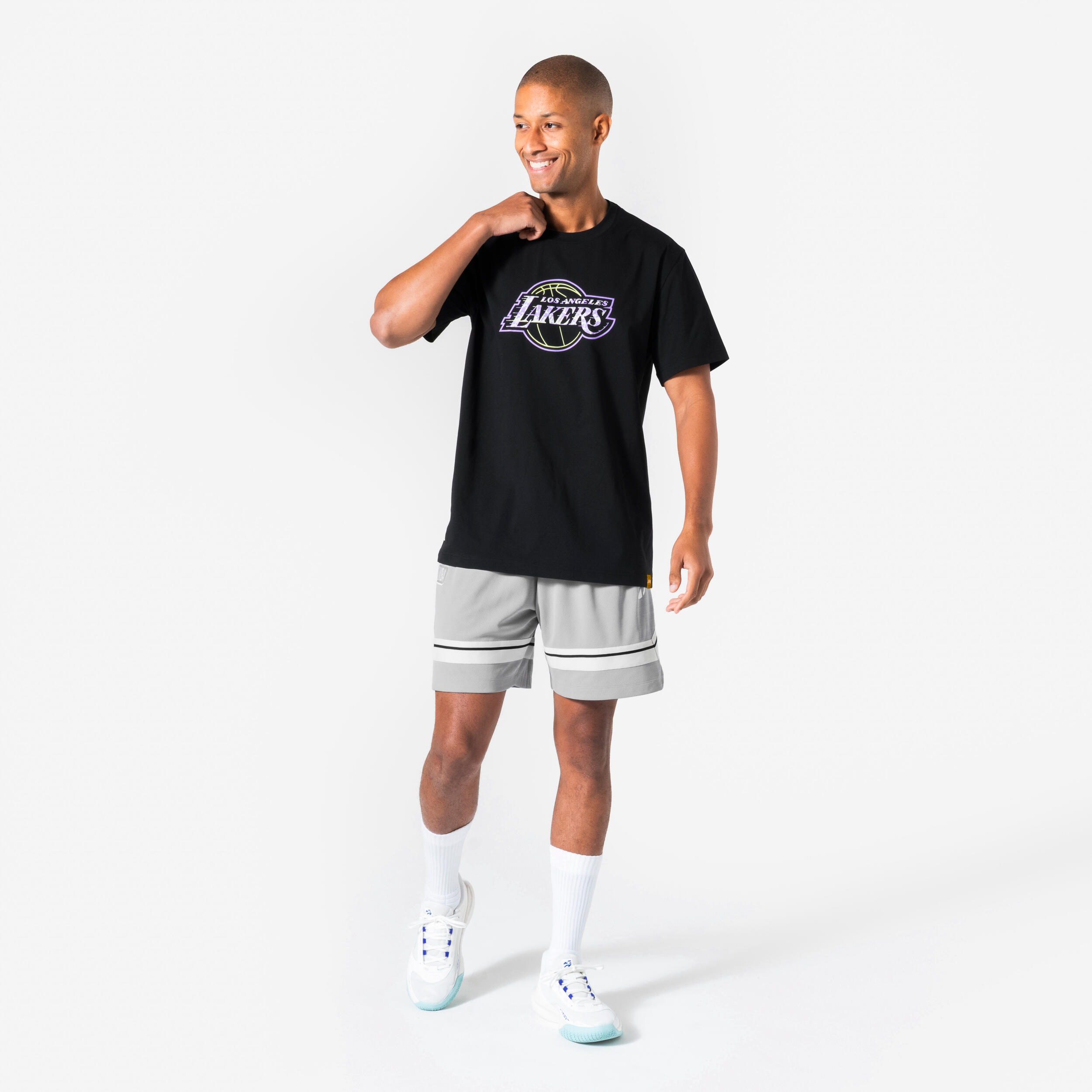 NBA Lakers Basketball T-Shirt Mann Frau, 900 Schwarz 2/7