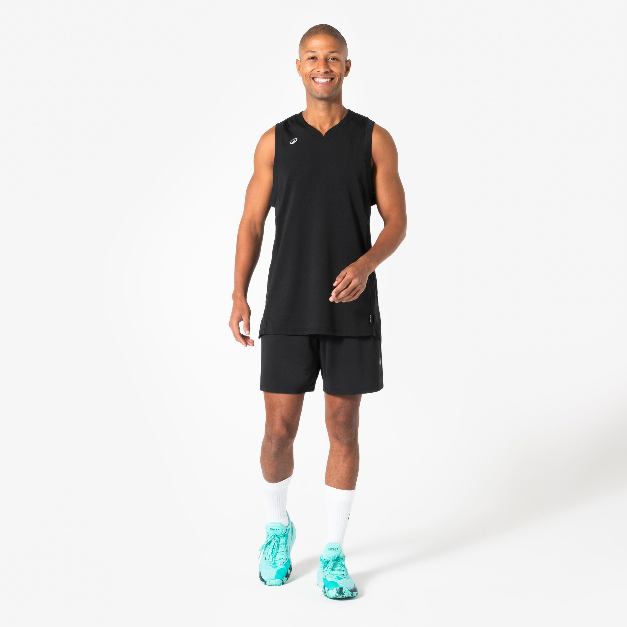 Unisex Sleeveless Basketball Jersey Tank 500 - Grey