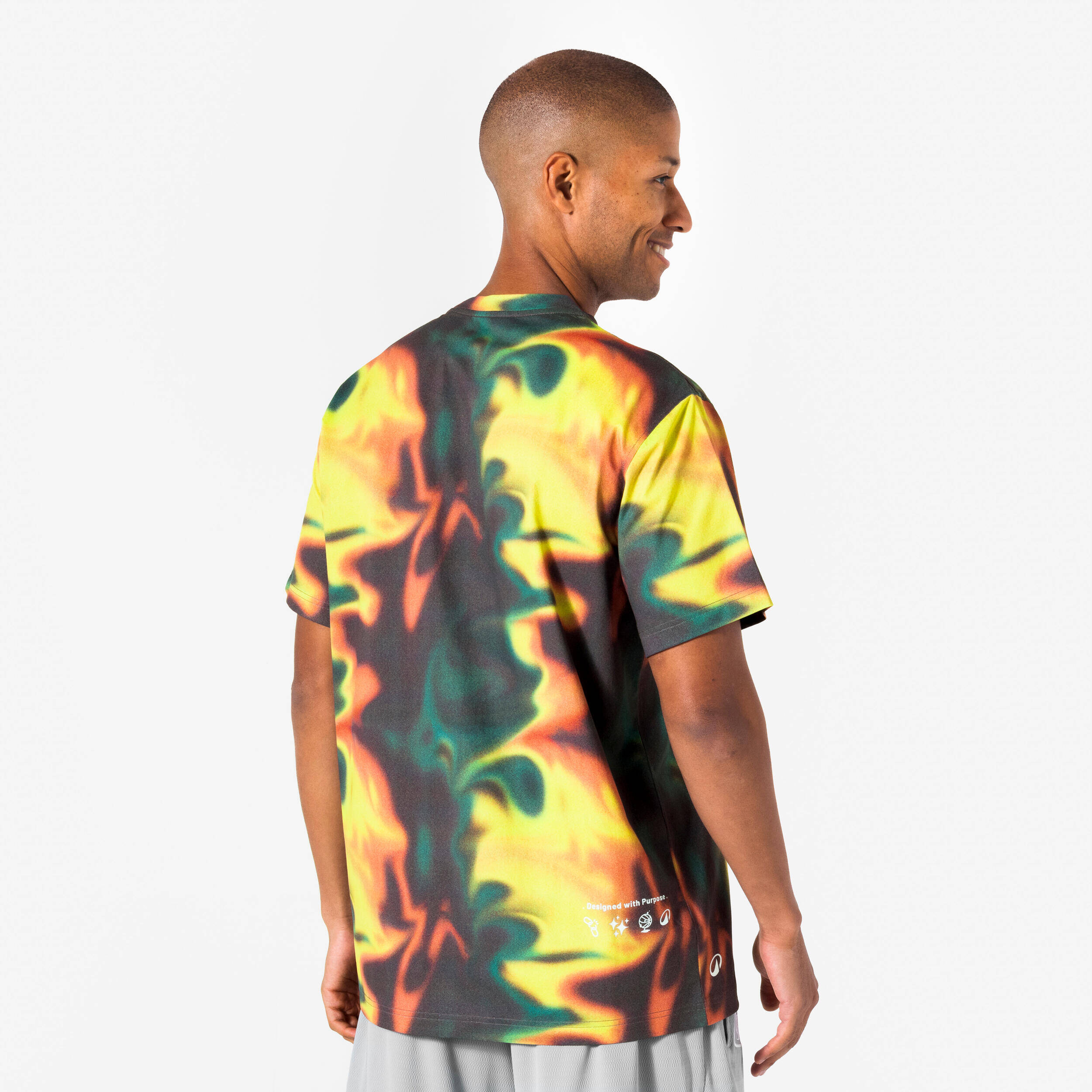 Men's/Women's Basketball T-Shirt 500 - NBA Spurs/Camo/Yellow -  3