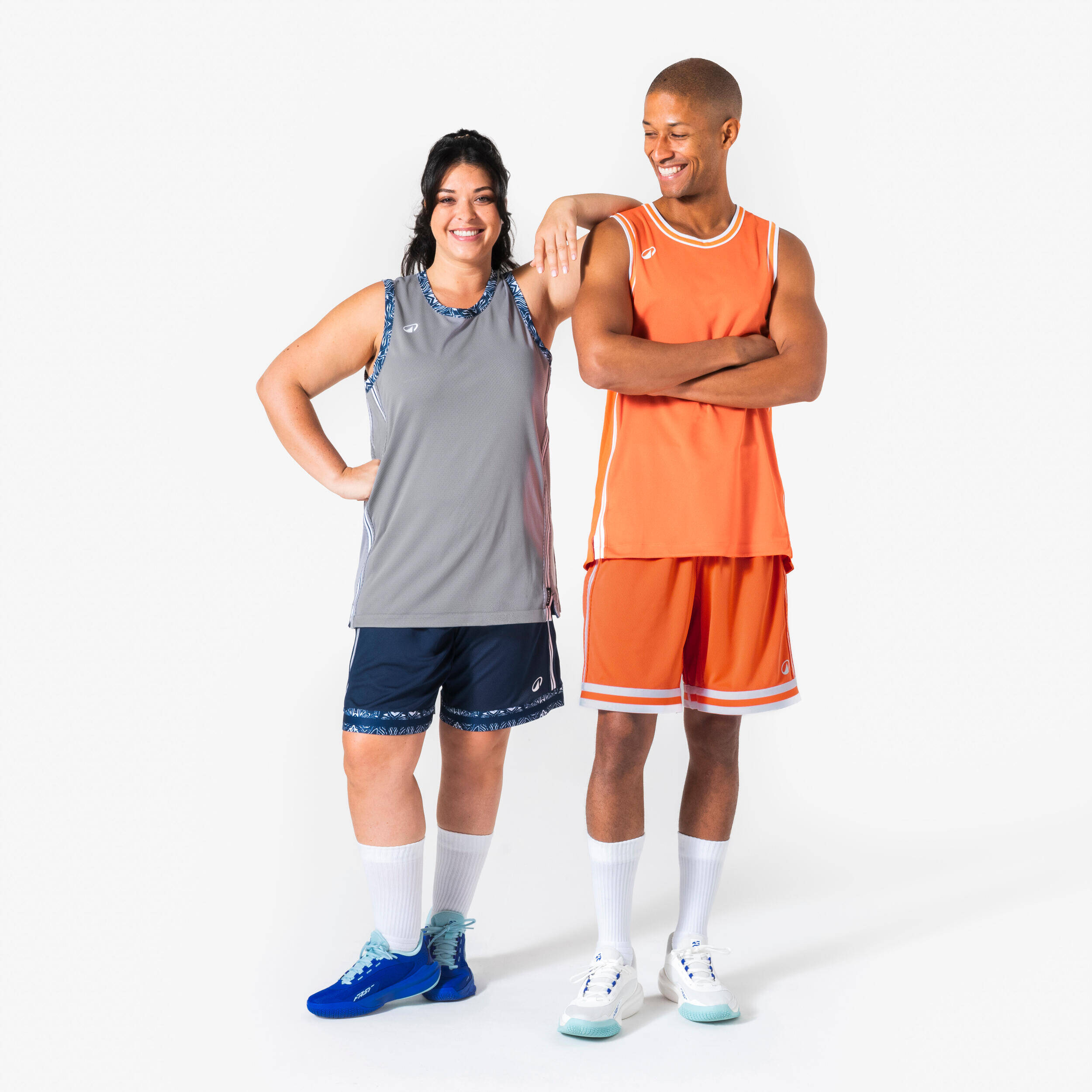 Adult 2-Way Basketball Shorts 500 - Orange/Salmon -  2