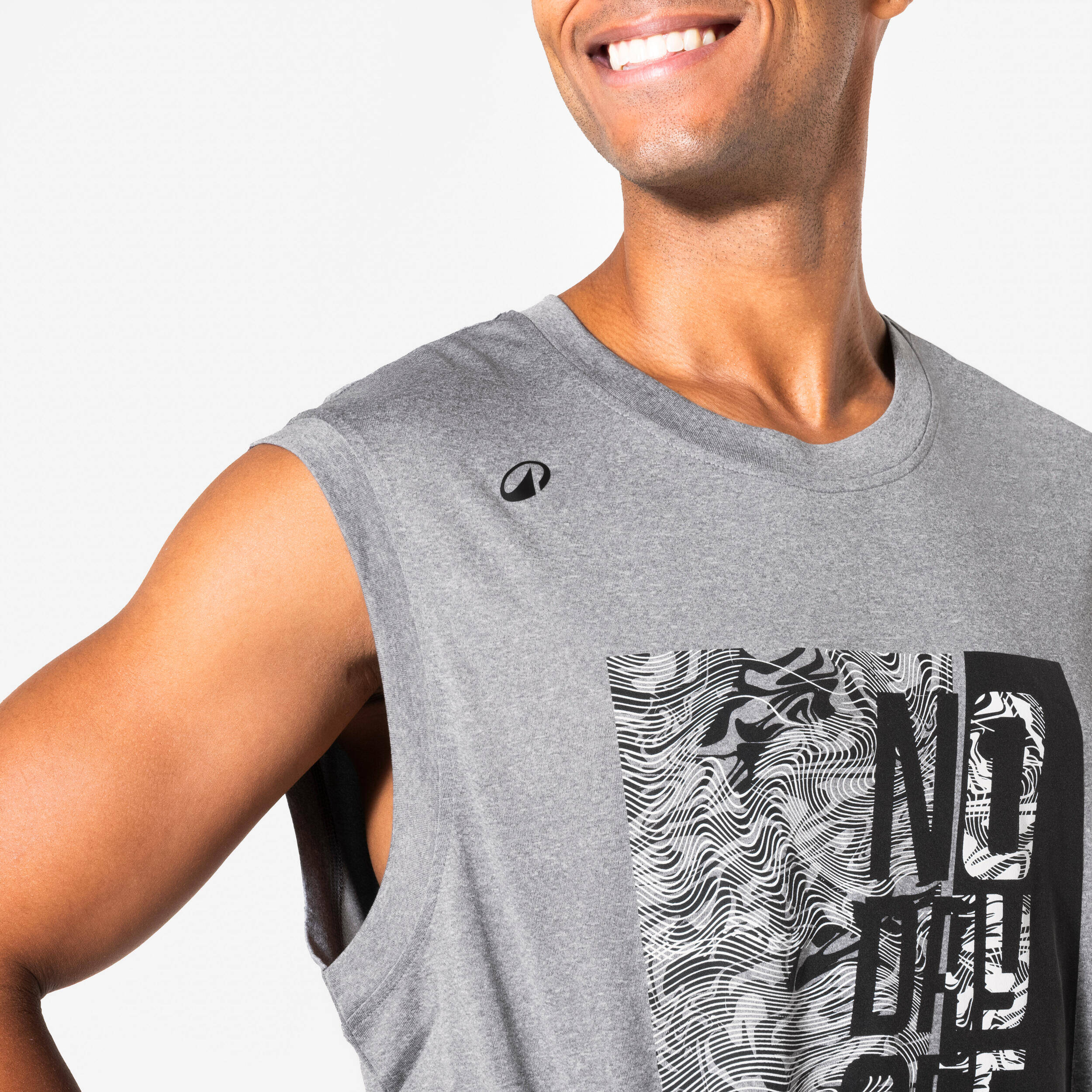 Men's/Women's Sleeveless Basketball Shirt Fast 500 - Grey -  2