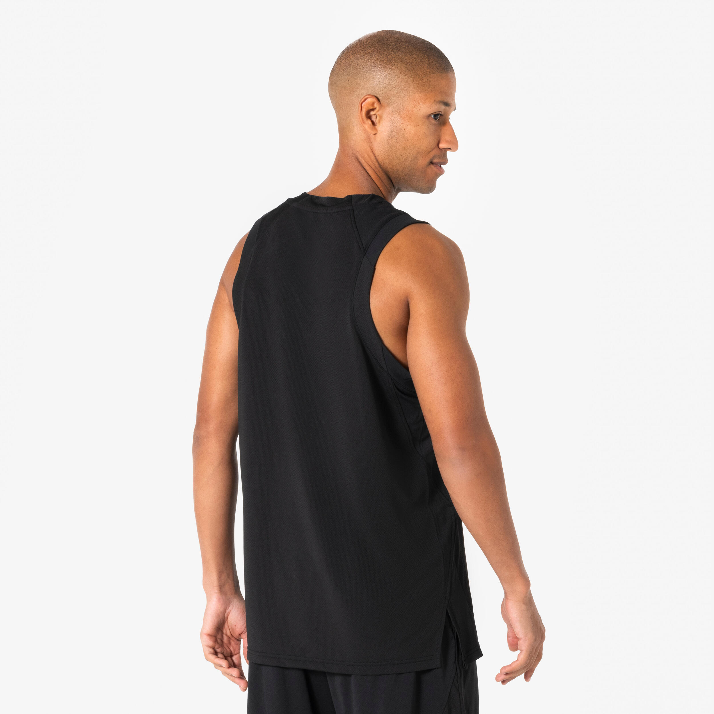 Maillot de basket léger respirant homme femme, Tank 500 noir 3/10