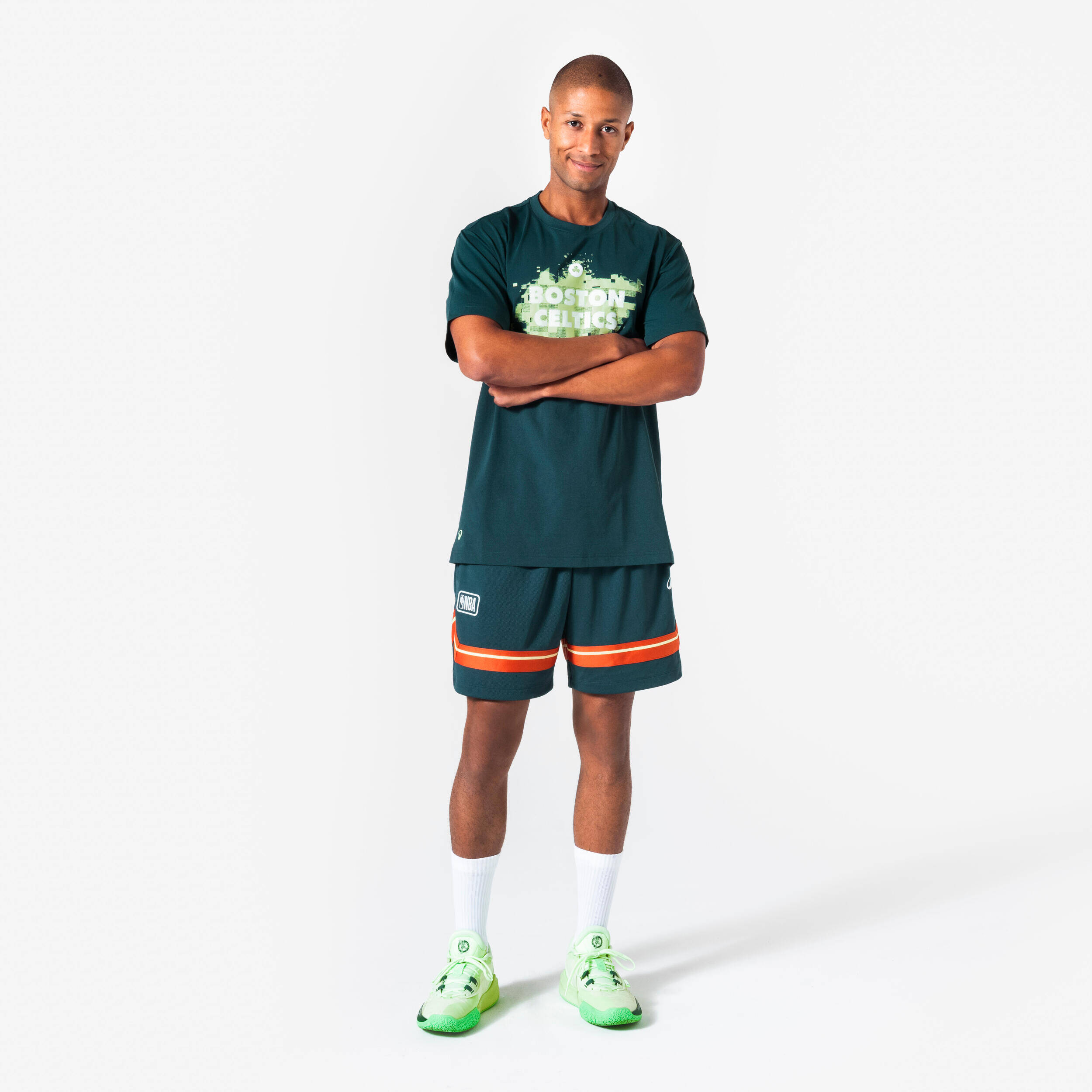 Men's/Women's Basketball Shorts SH 900 NBA - Abyss Green -  2