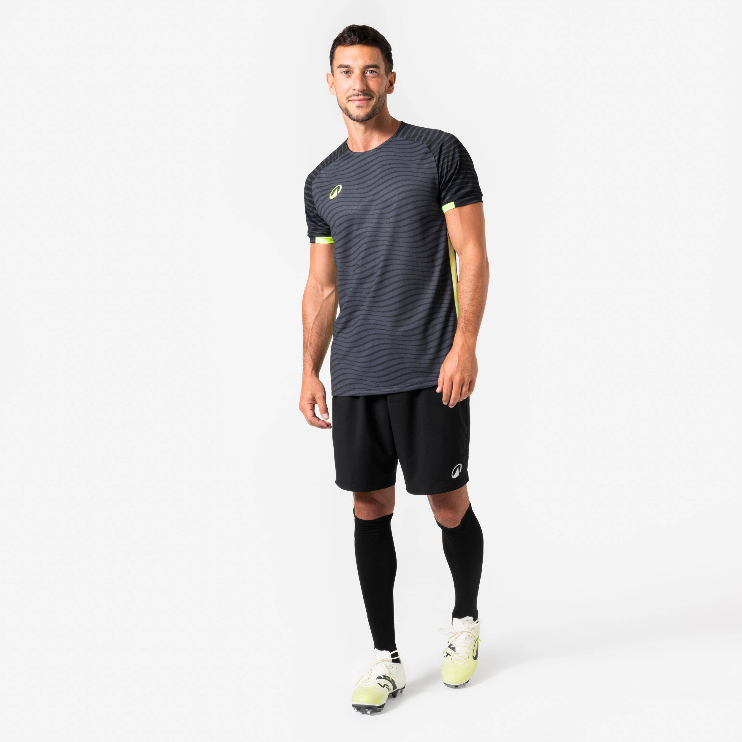 Adult Short-Sleeved Football Shirt Viralto Ripples  - Grey and Yellow 2026 -  2