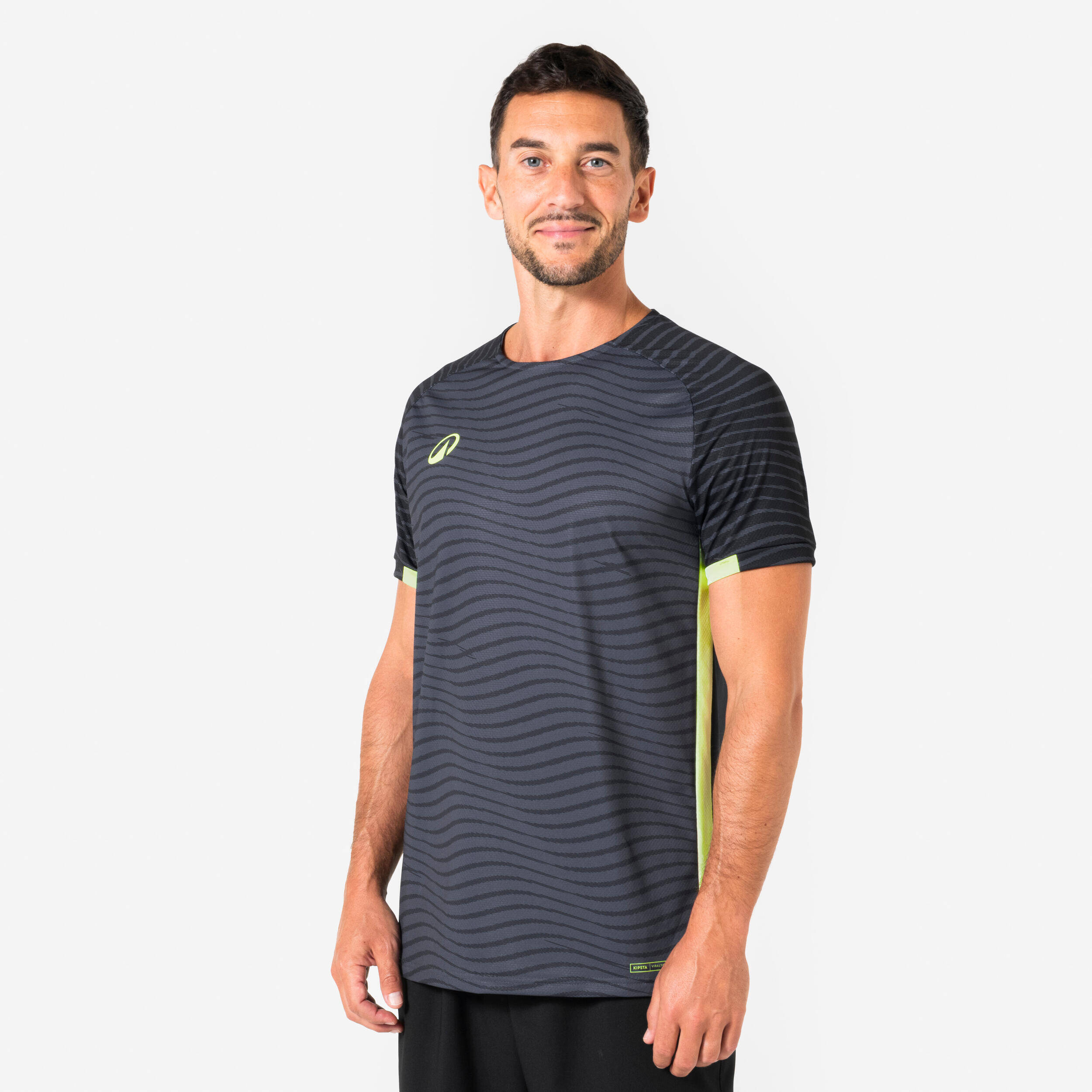 Adult Short-Sleeved Football Shirt Viralto Ripples  - Grey and Yellow 2026 -  1