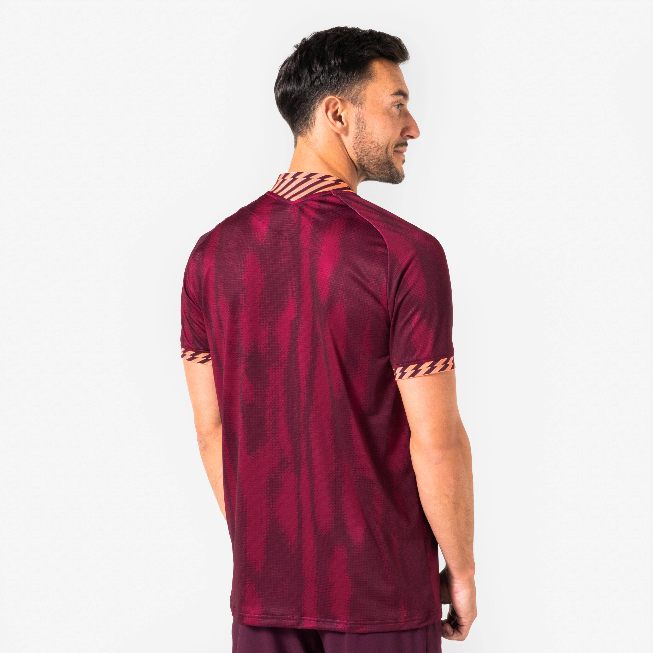 Adult Short-Sleeved Football Shirt Viralto II - Cherry/Peach -  4