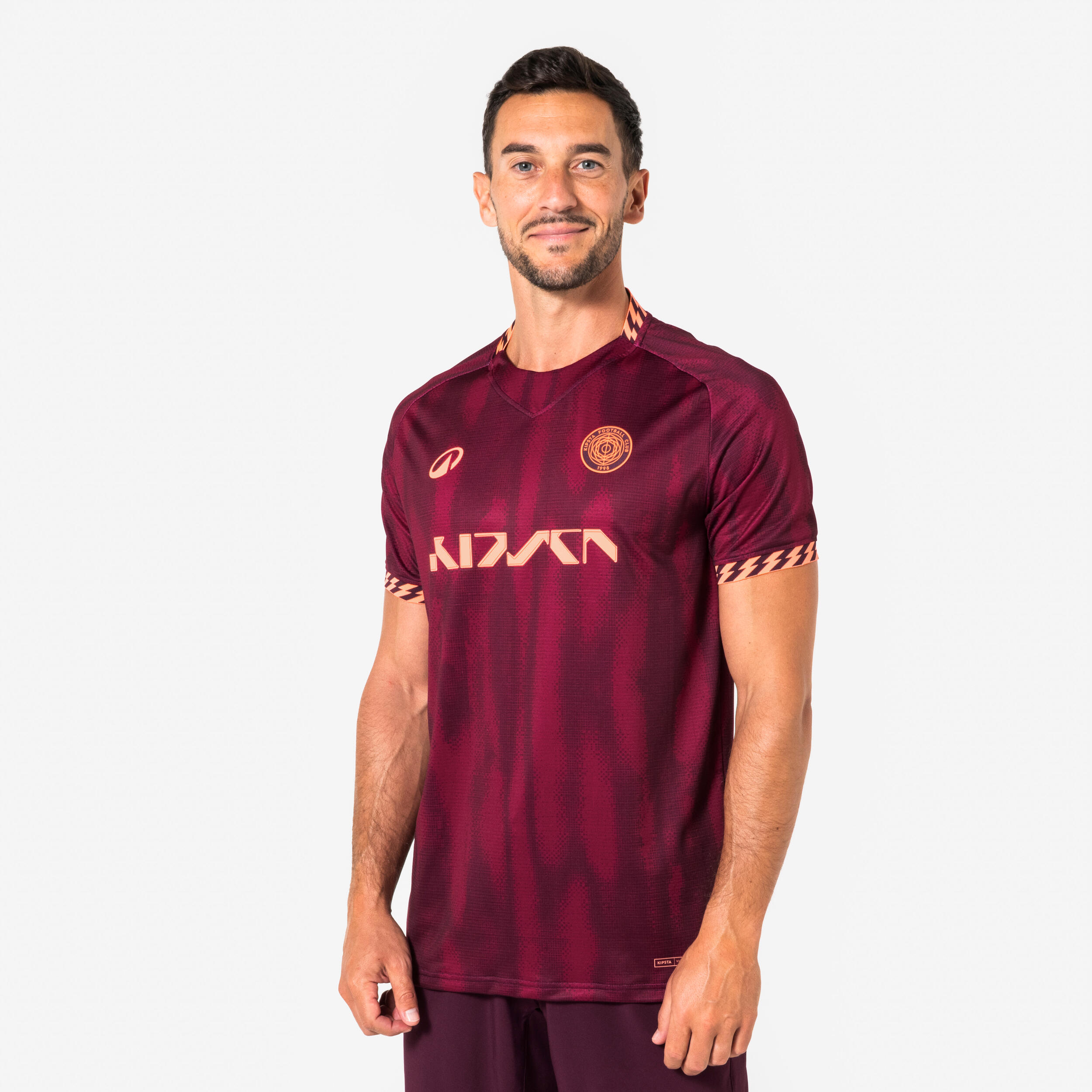 kipsta Adult Short-Sleeved Football Shirt Viralto II - Cherry/Peach-picture-16