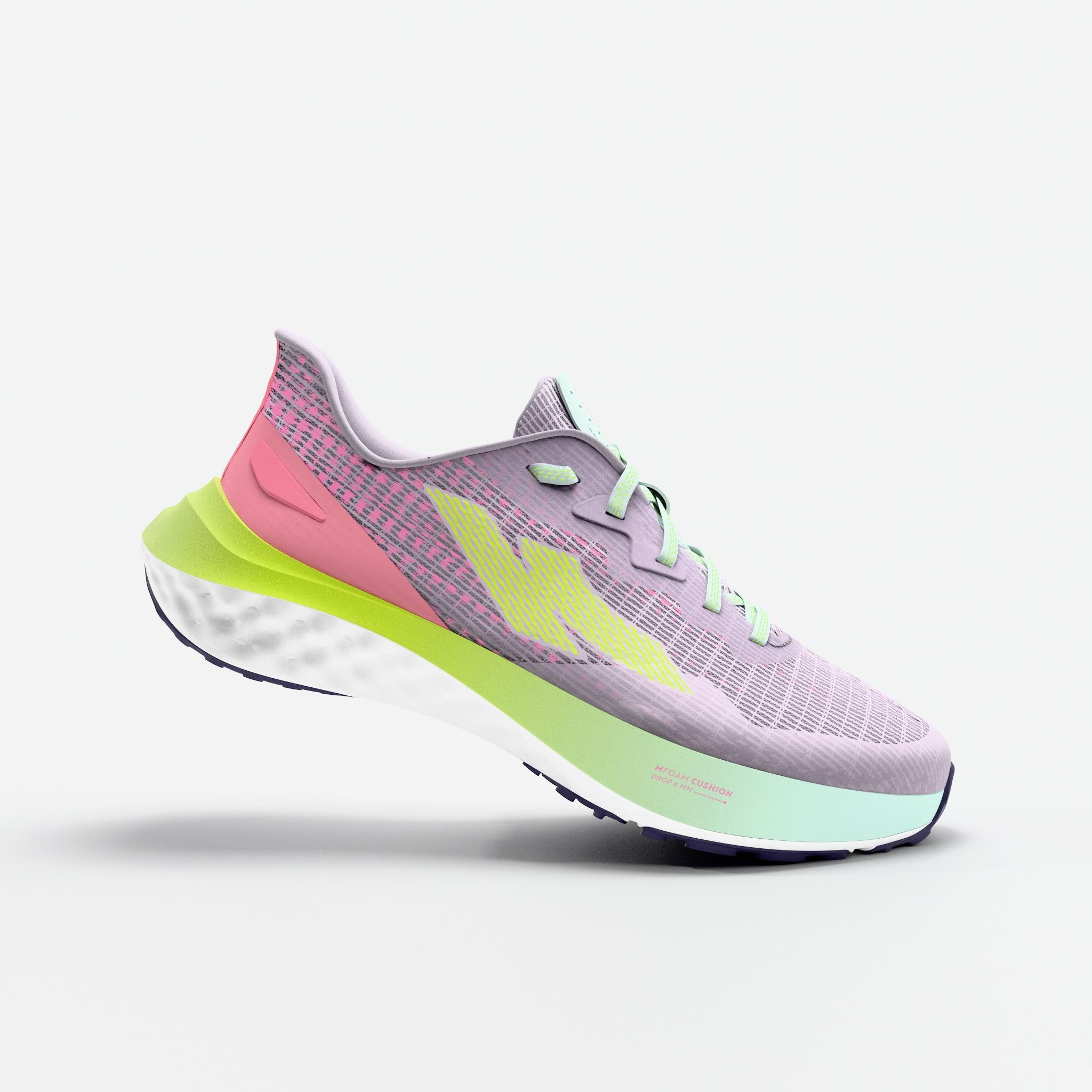 Scarpe running bambino K 500 FAST rosa-lilla 9/30