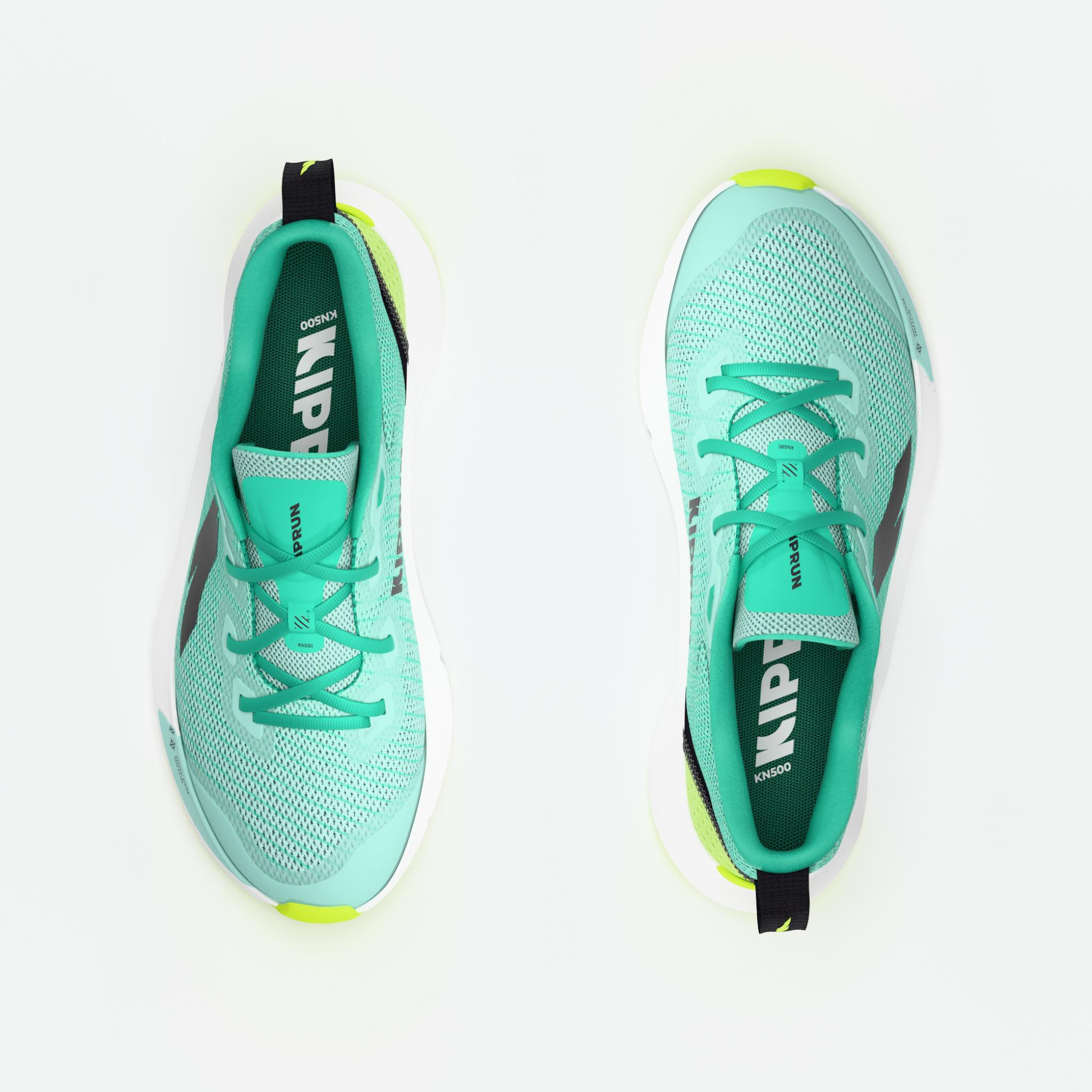 Scarpe running bambino KN 500 verde-giallo-nero 6/7