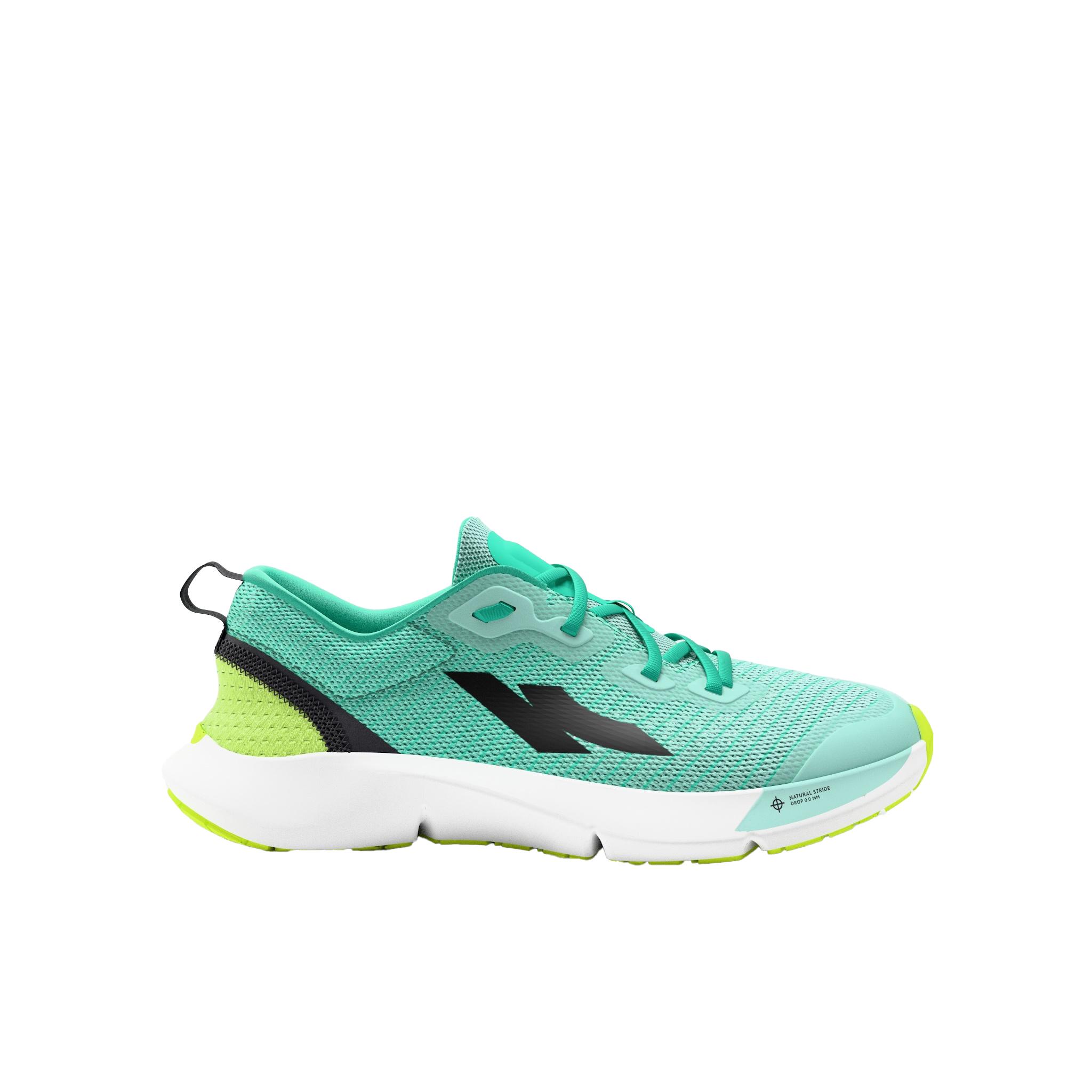 Chaussures de running drop 0 Enfant - KIPRUN KN500 vertes jaunes noires 5/7