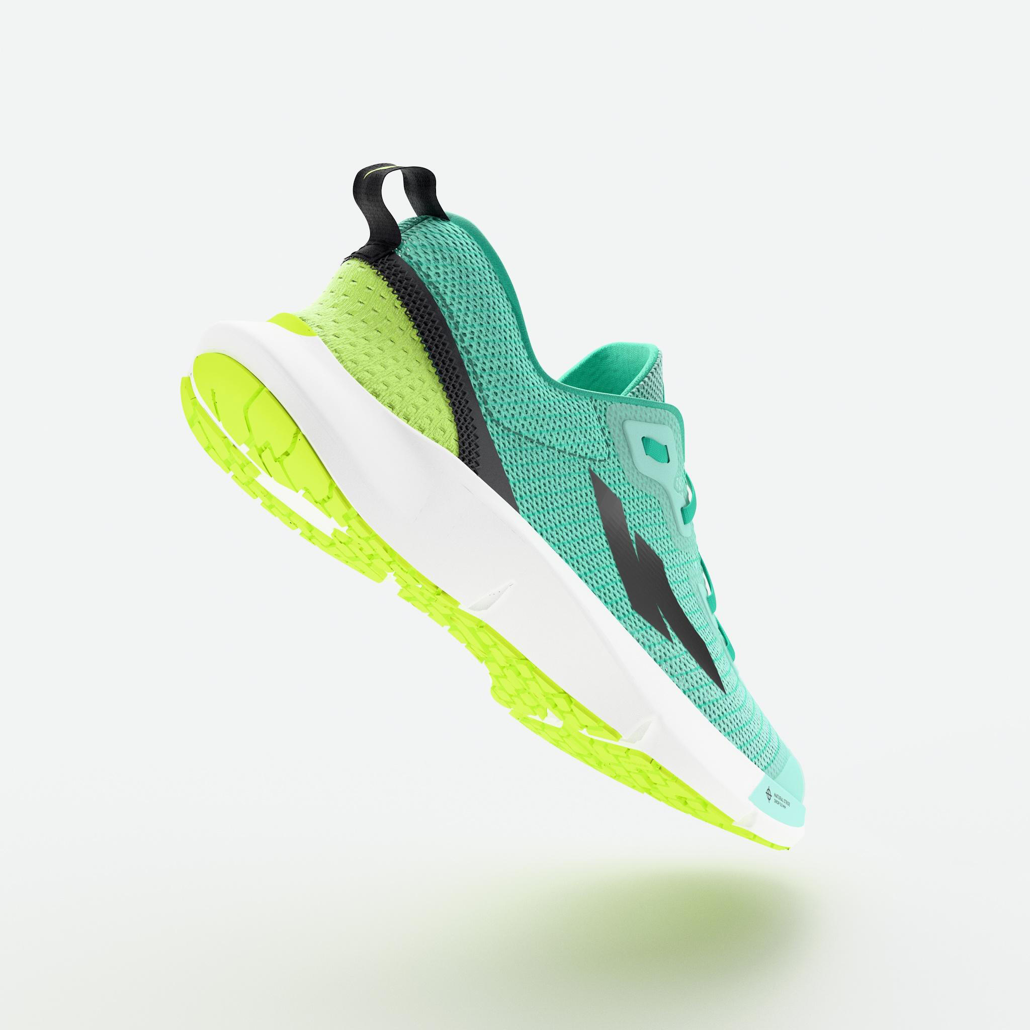 Scarpe running bambino KN 500 verde-giallo-nero 3/7