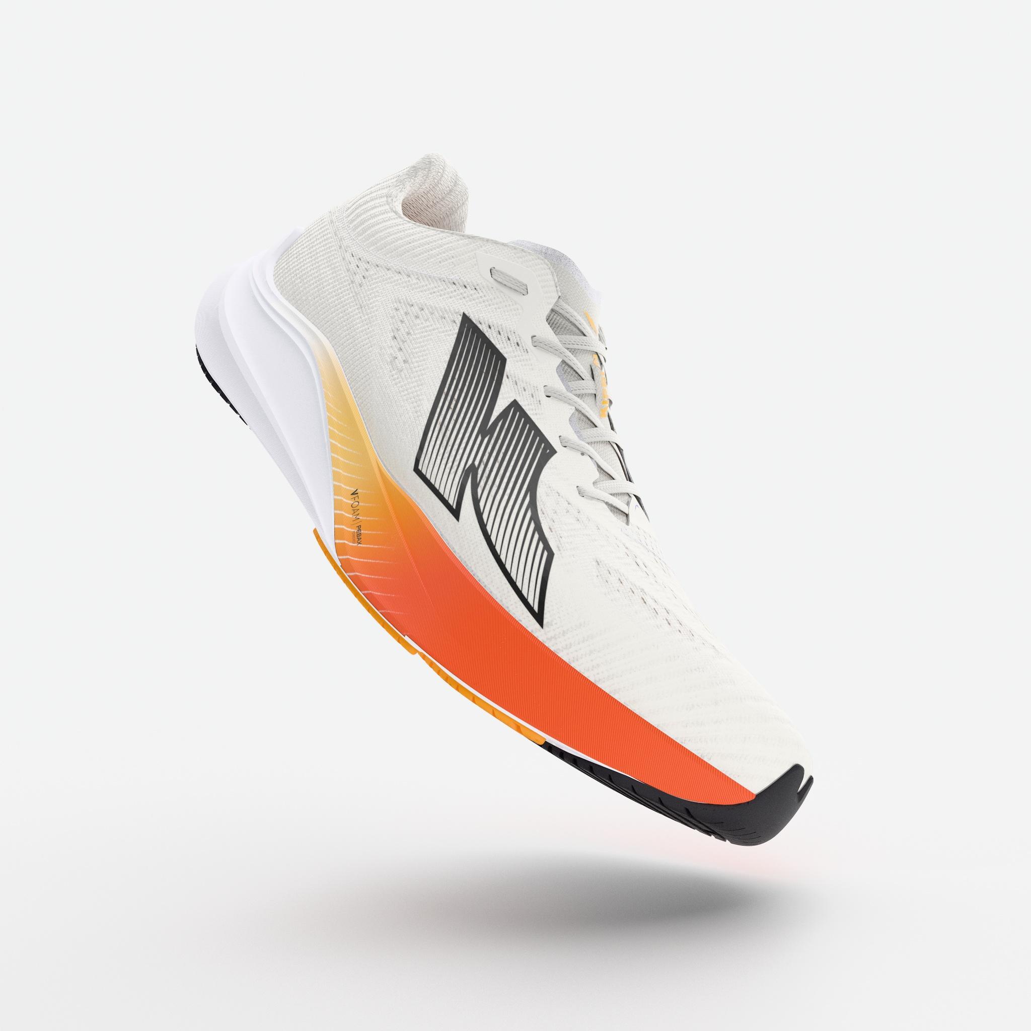 Herren-Strassenlaufschuhe, Kiprun Kipstorm Interval, Weiss/Rot 5/9