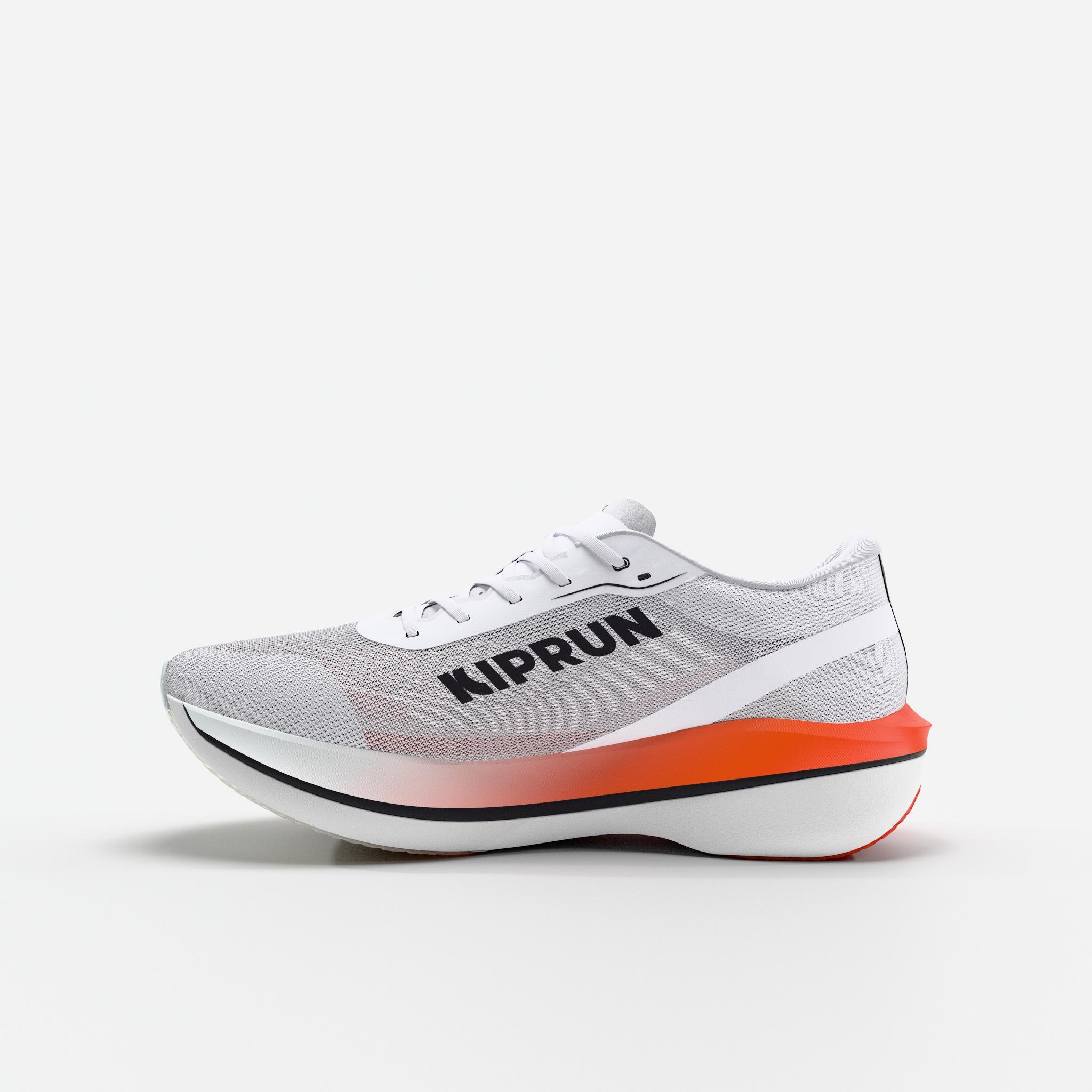 Chaussures de running carbone homme, Kiprun Kipstorm Challenger blanc et orange 11/18