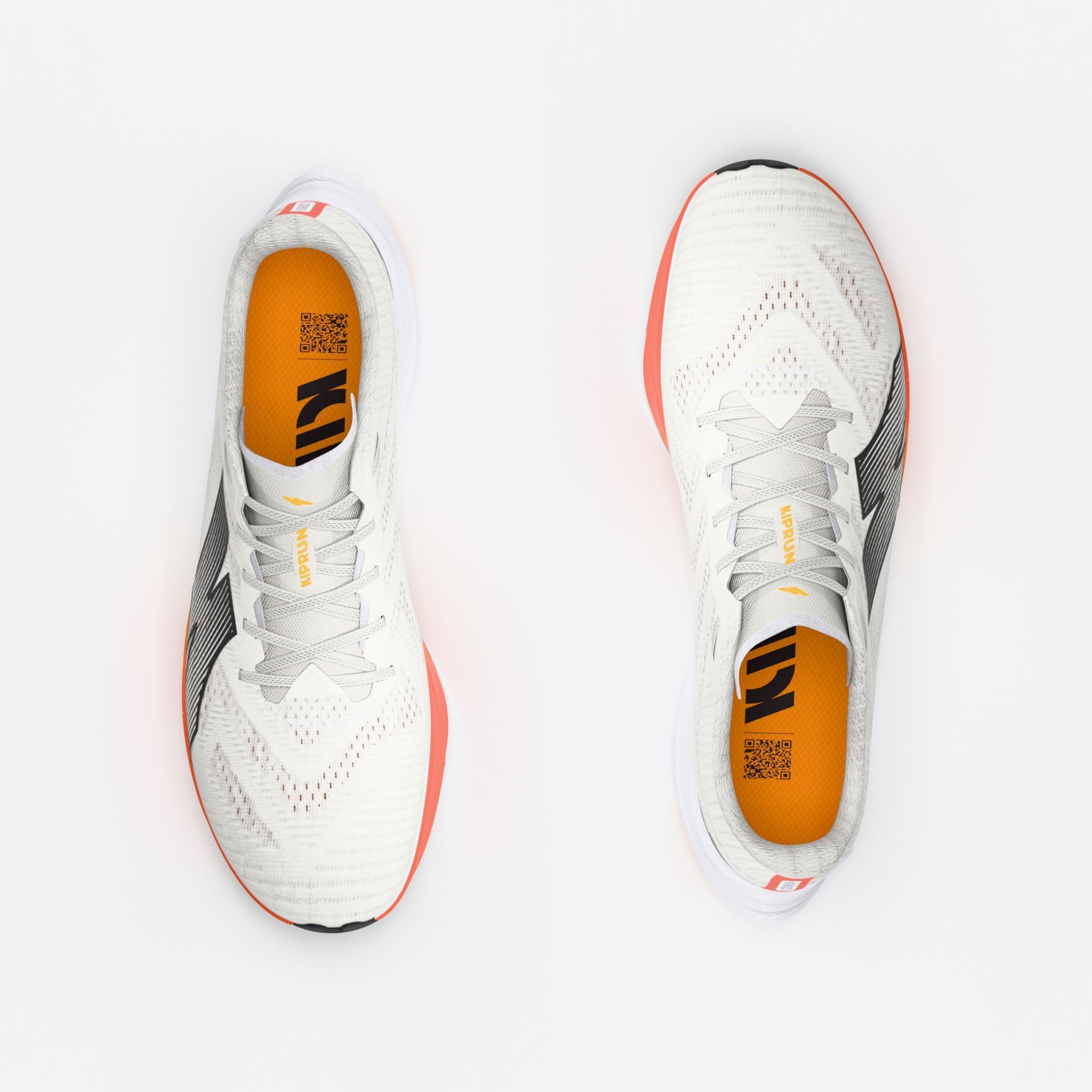 Herren-Strassenlaufschuhe, Kiprun Kipstorm Interval, Weiss/Rot 7/9