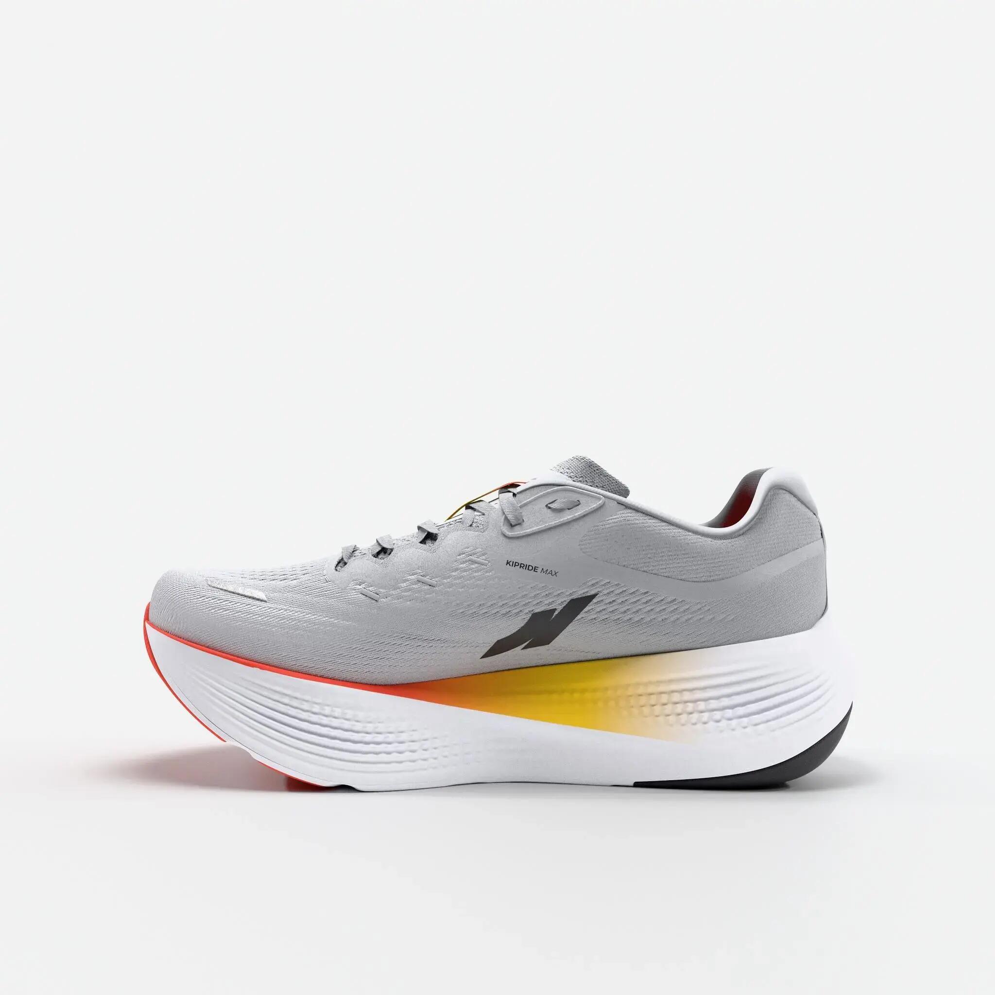 Men Road Running Max Cushion Breathable Shoes, Kiprun Kipride Max - Pearl Grey -  5