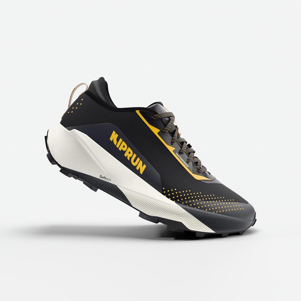 Men's trail running shoes, Kiprun Kipsummit black and orange