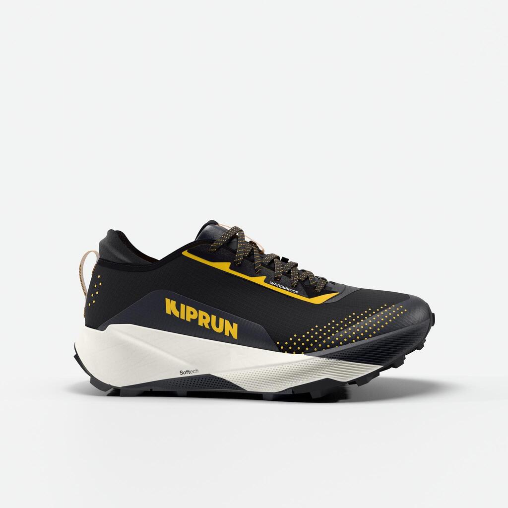 Men's trail running shoes, Kiprun Kipsummit black and orange