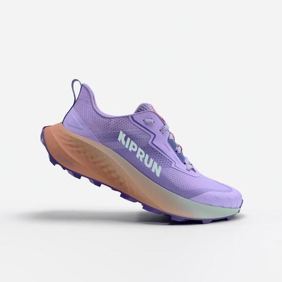 Chaussures de running trail et cross country enfant, kiprun k500 grip violette