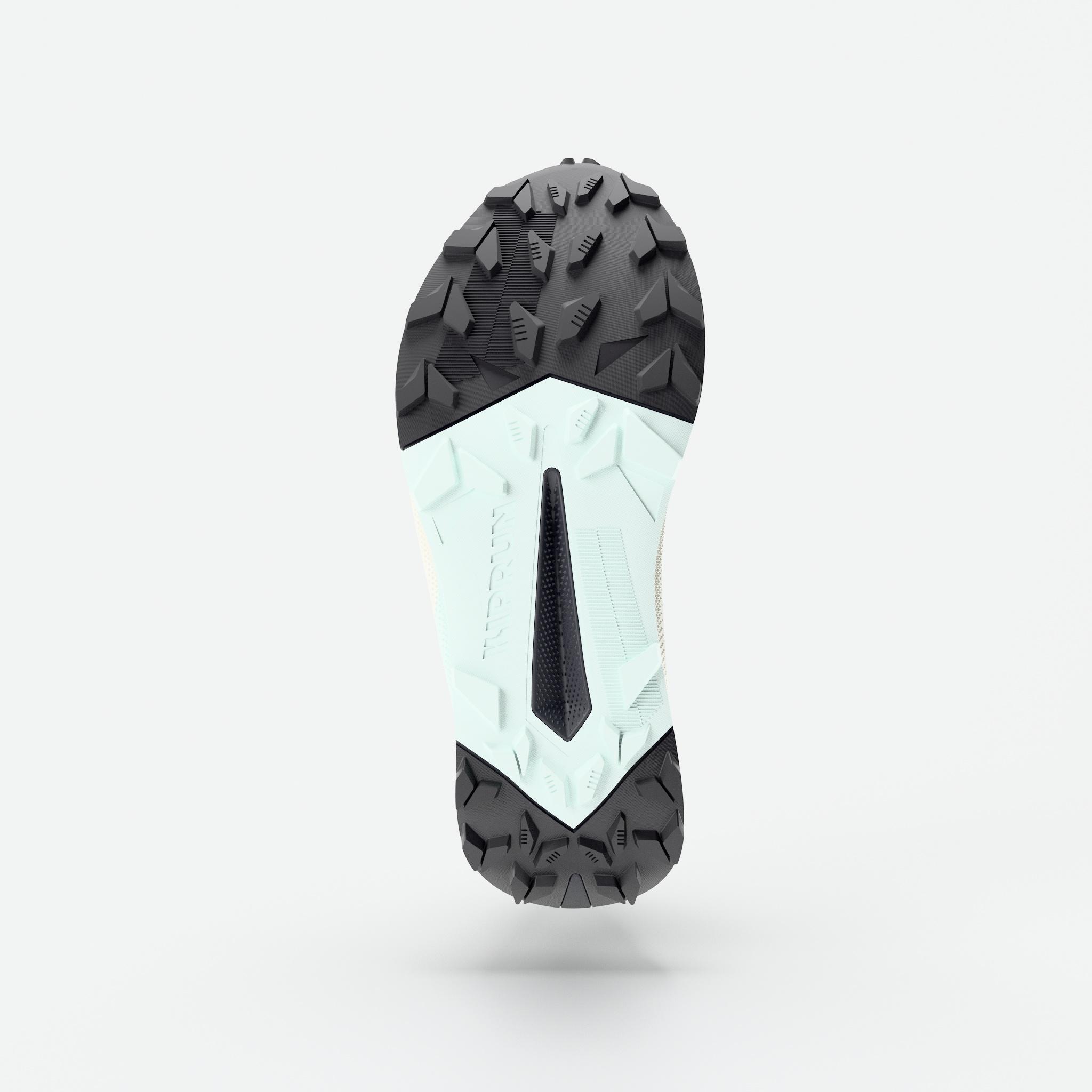Chaussures de trail running imperméables femme, Kiprun Kipsummit WP vert et noir 5/7