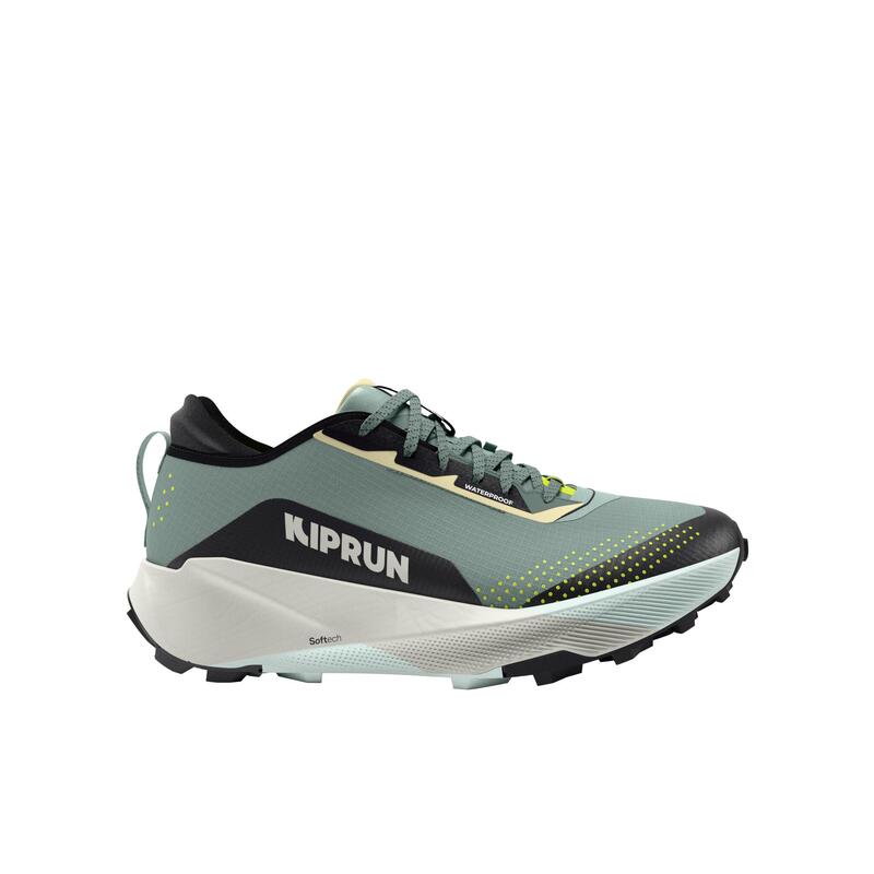 Încălțăminte trail și alergare, impermeabilă, Kiprun Kipsummit verde-negru damă