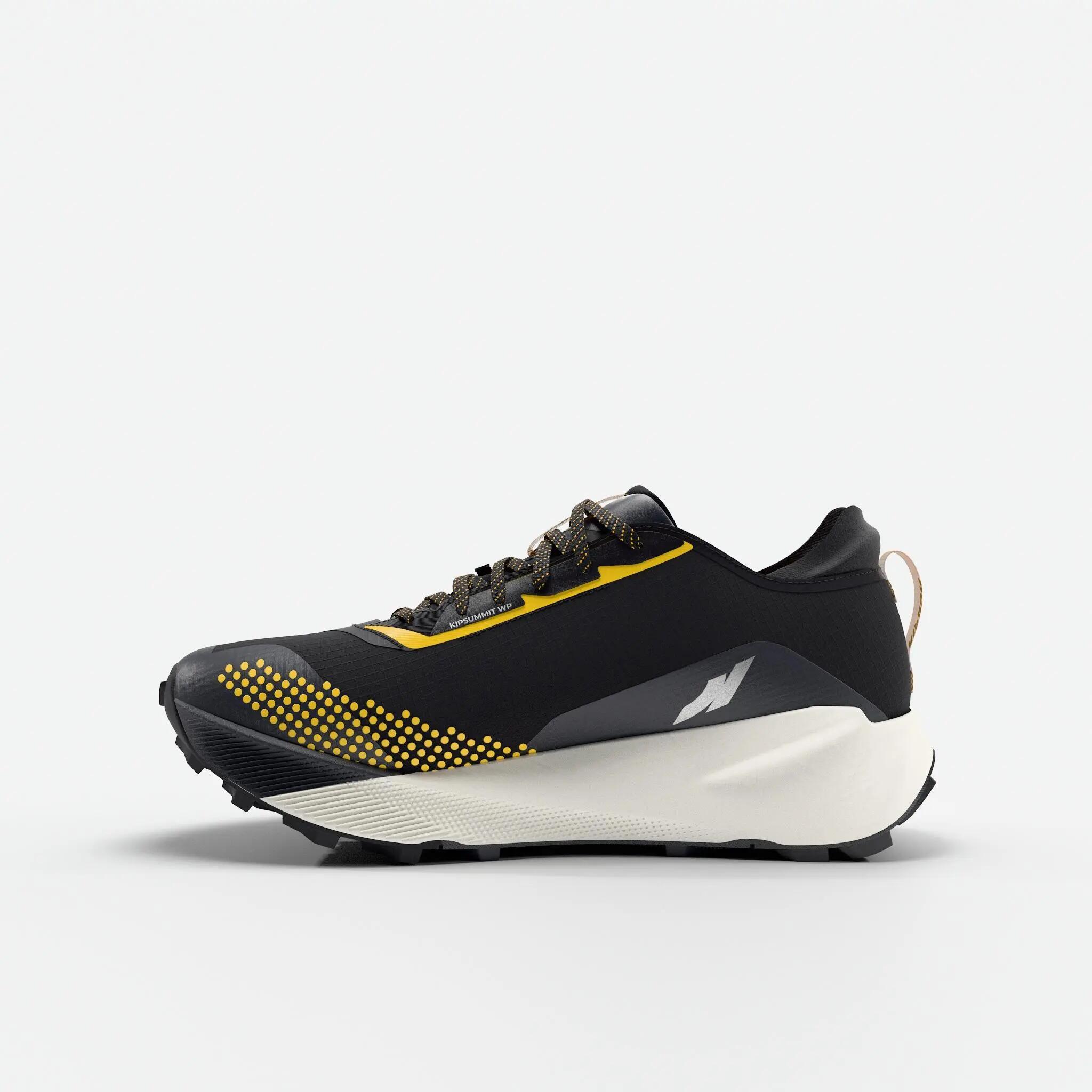 Chaussures de trail running imperméables homme, Kiprun Kipsummit noir et orange 2/9