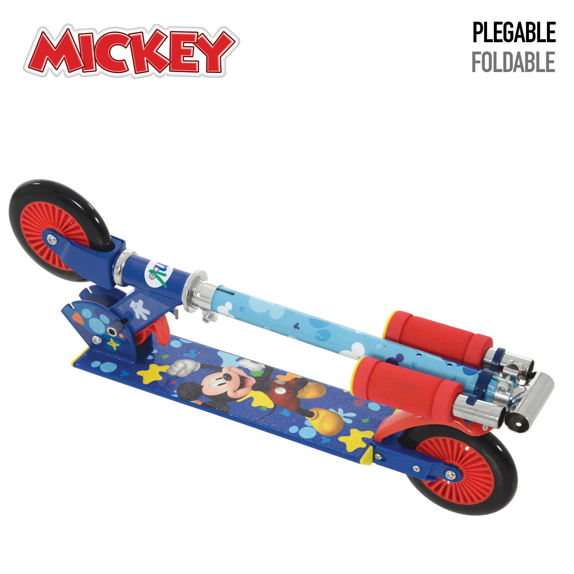 Patinete Mickey plegable 2 ruedas 65x30x75-82 cm máx. 50 kg con freno - CD 3/4