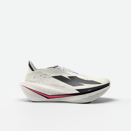 Zapatillas running con placa carbono hombre, Kiprun Kipstorm Elite blanco rosa
