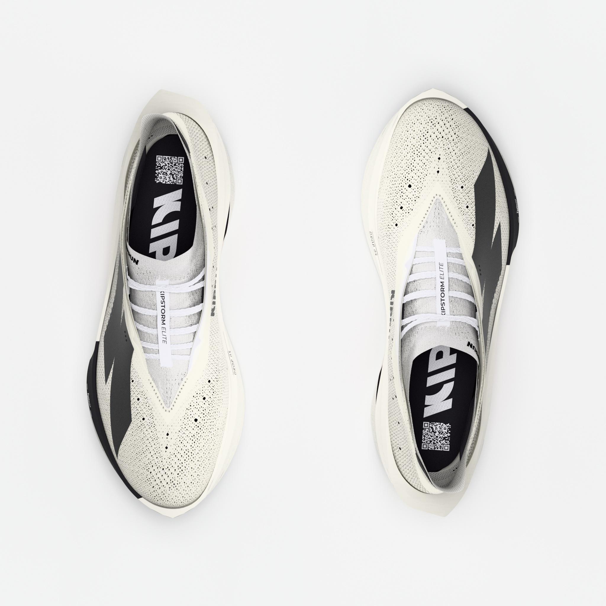 Chaussures de running à plaque carbone homme, Kiprun Kipstorm Elite blanc rose