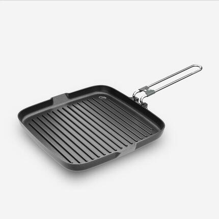 Grillpfanne Antihaftbeschichtung Klappgriff Camping - 900 25 × 25 cm