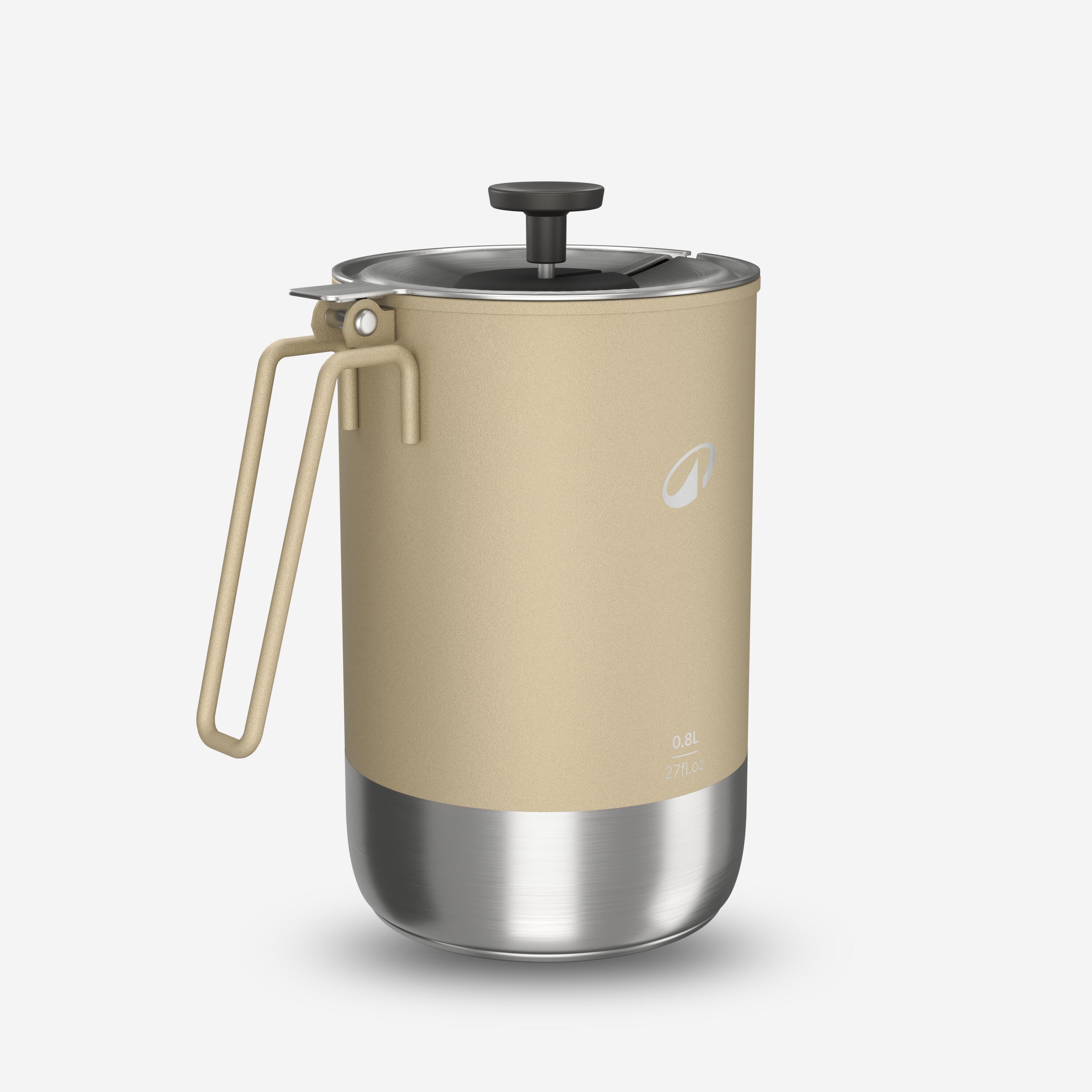 3-in-1 Stainless Steel Portable Camping Coffee Maker, 0.6 L–0.8 L - QUECHUA