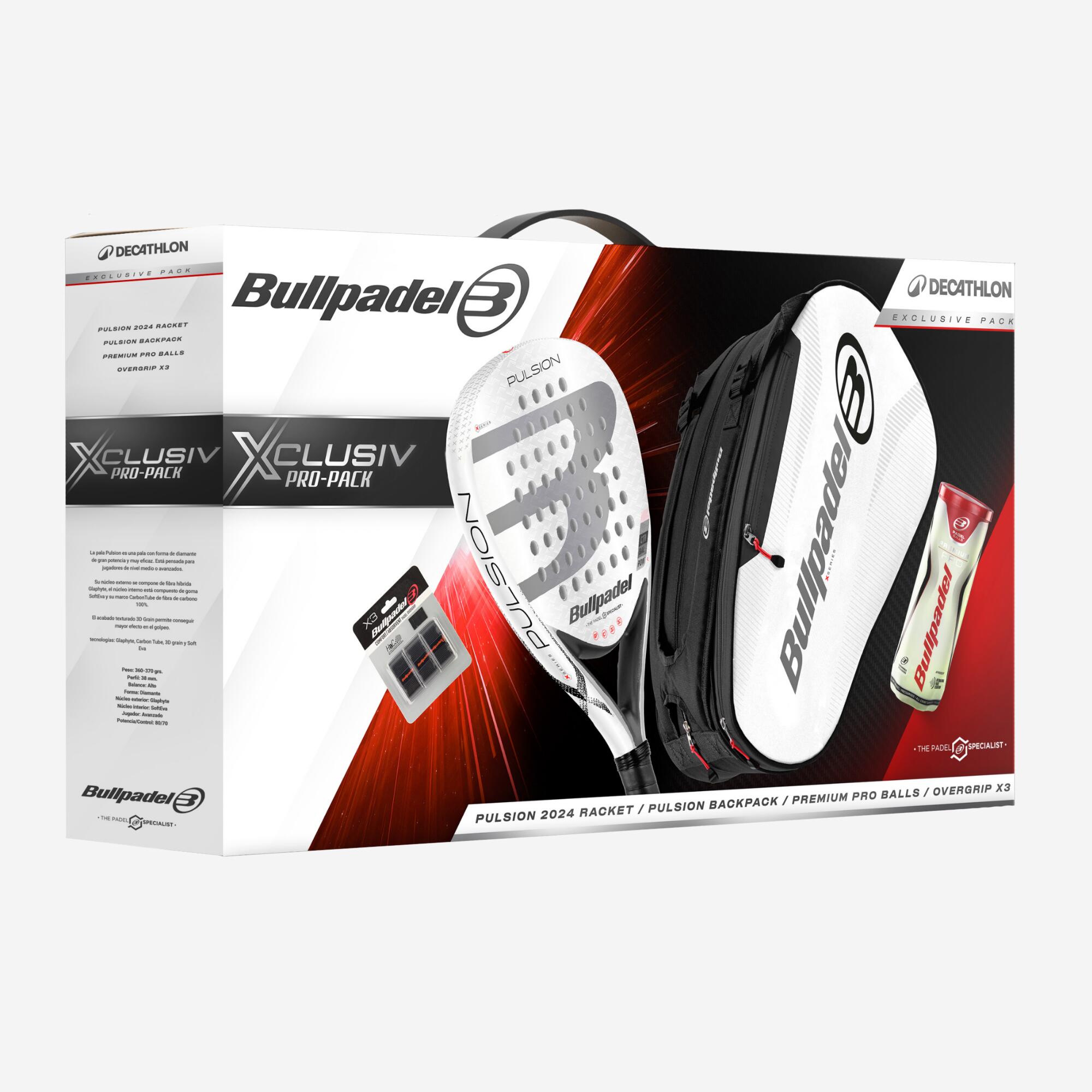BULLPADEL Christmas Pack Pulsion - Padel Racket + Backpack + Balls and Overgrips