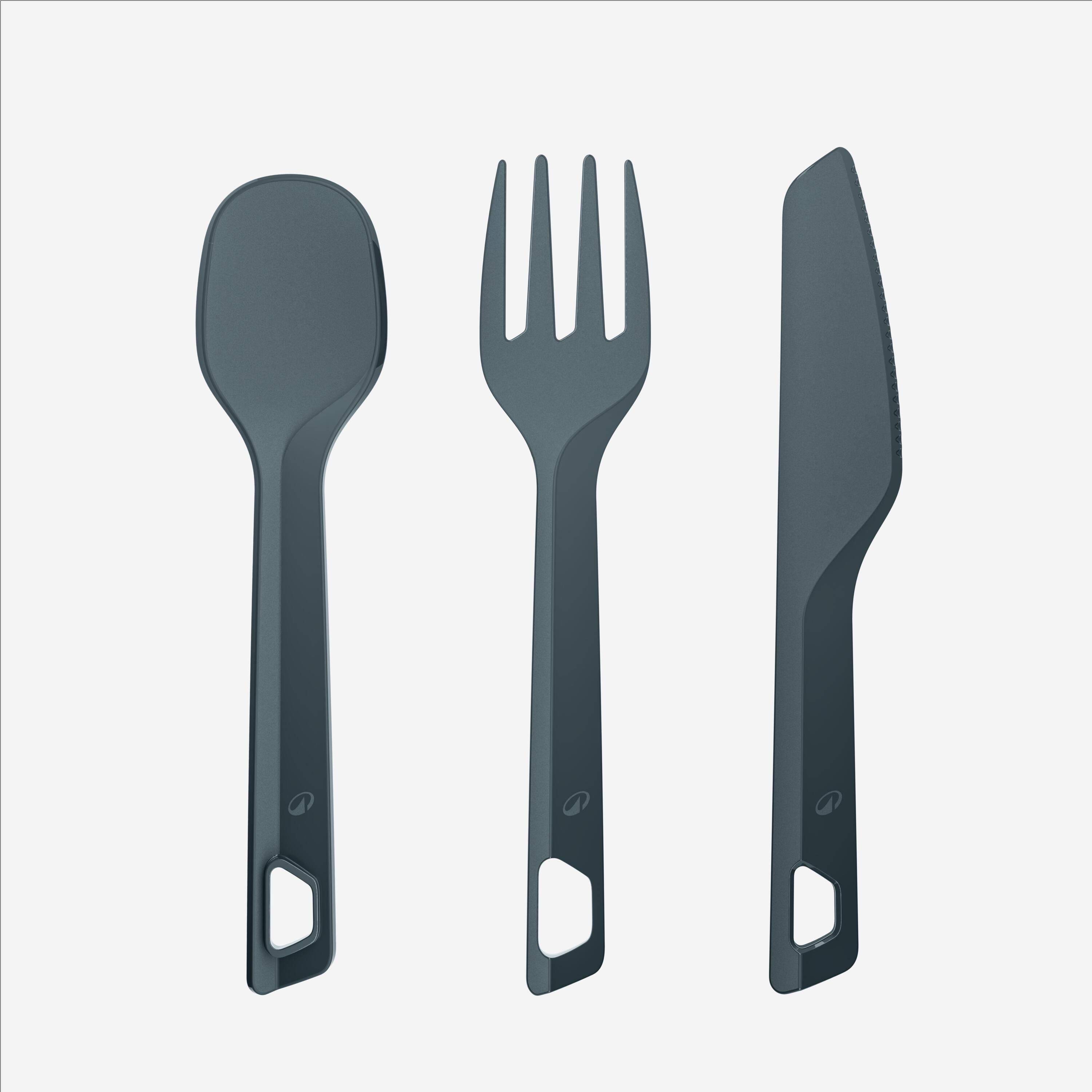 1-Person Stainless Steel Camping Cookset with 6 Pieces, 100 - QUECHUA