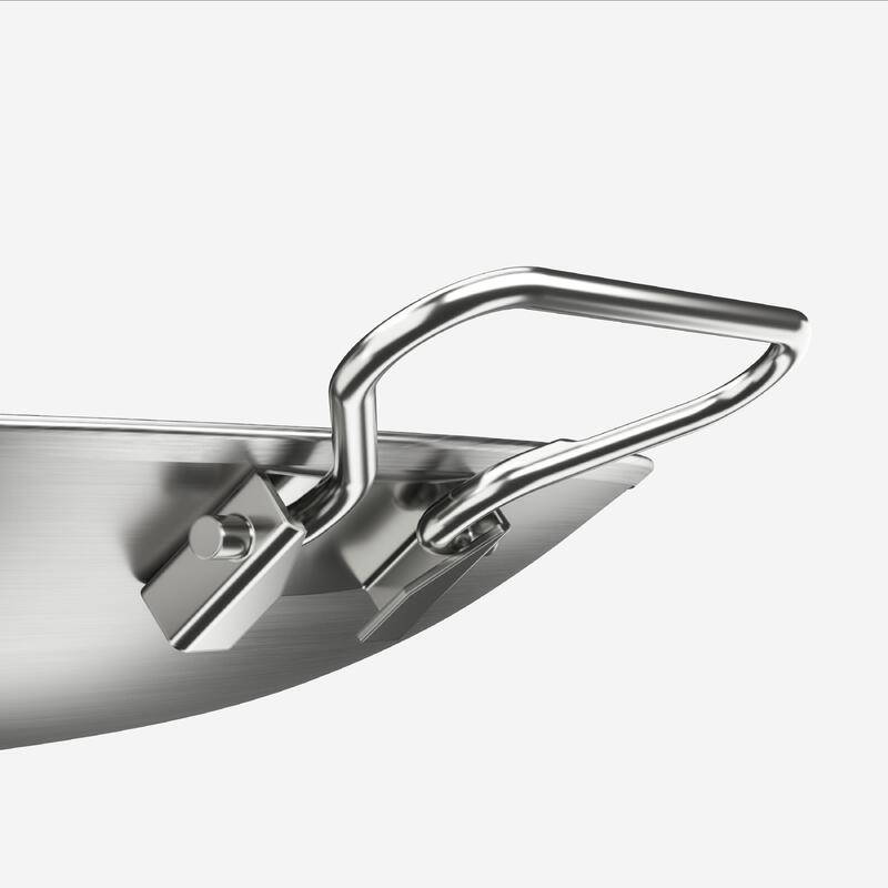 Kamp Wok Tava - Paslanmaz Çelik - 34 cm Çap - 900