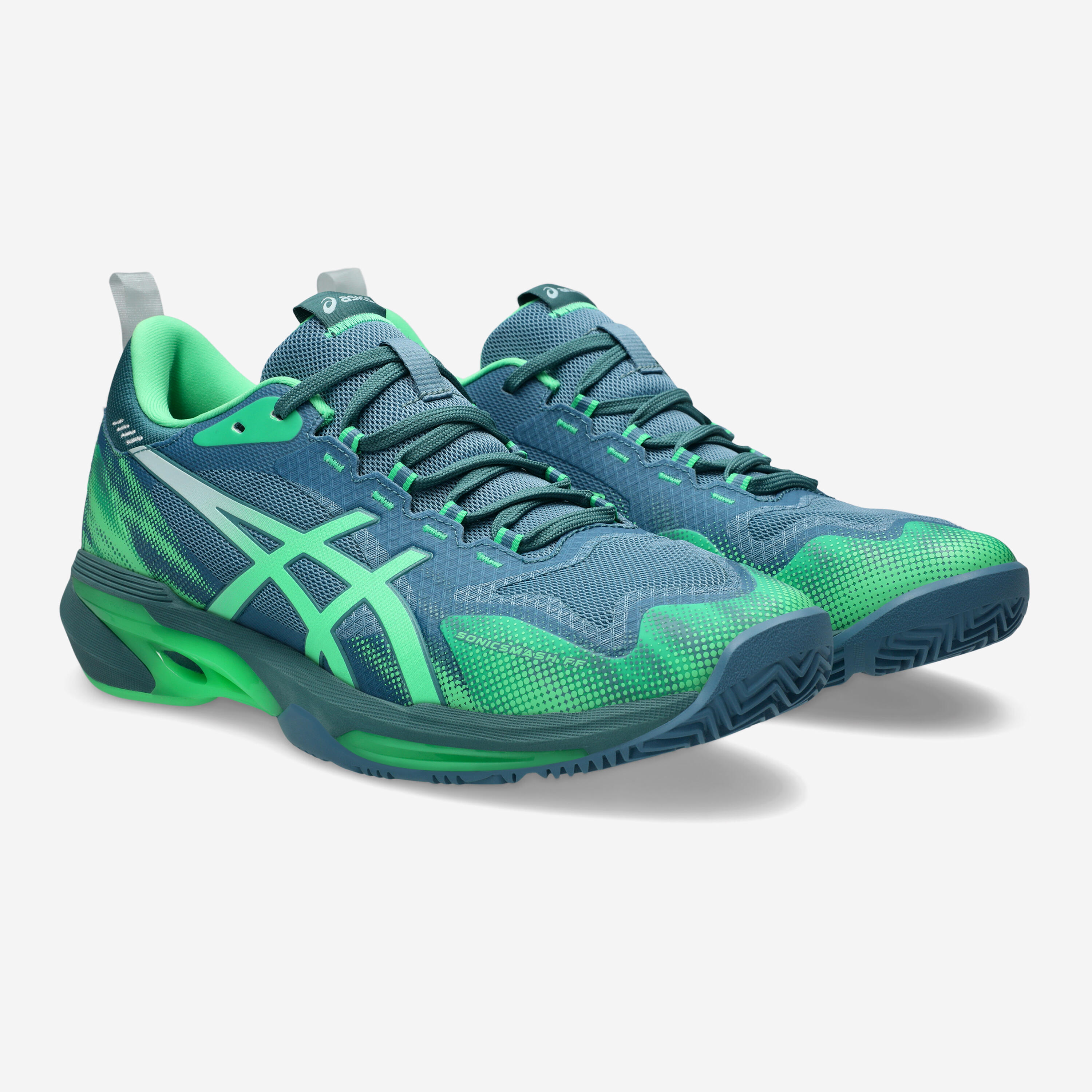 Chaussures de padel homme - Asics Sonicsmash FF Bleu Vert 4/7