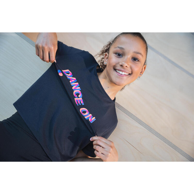 Tricou crop top Dans modern Portocaliu Fete
