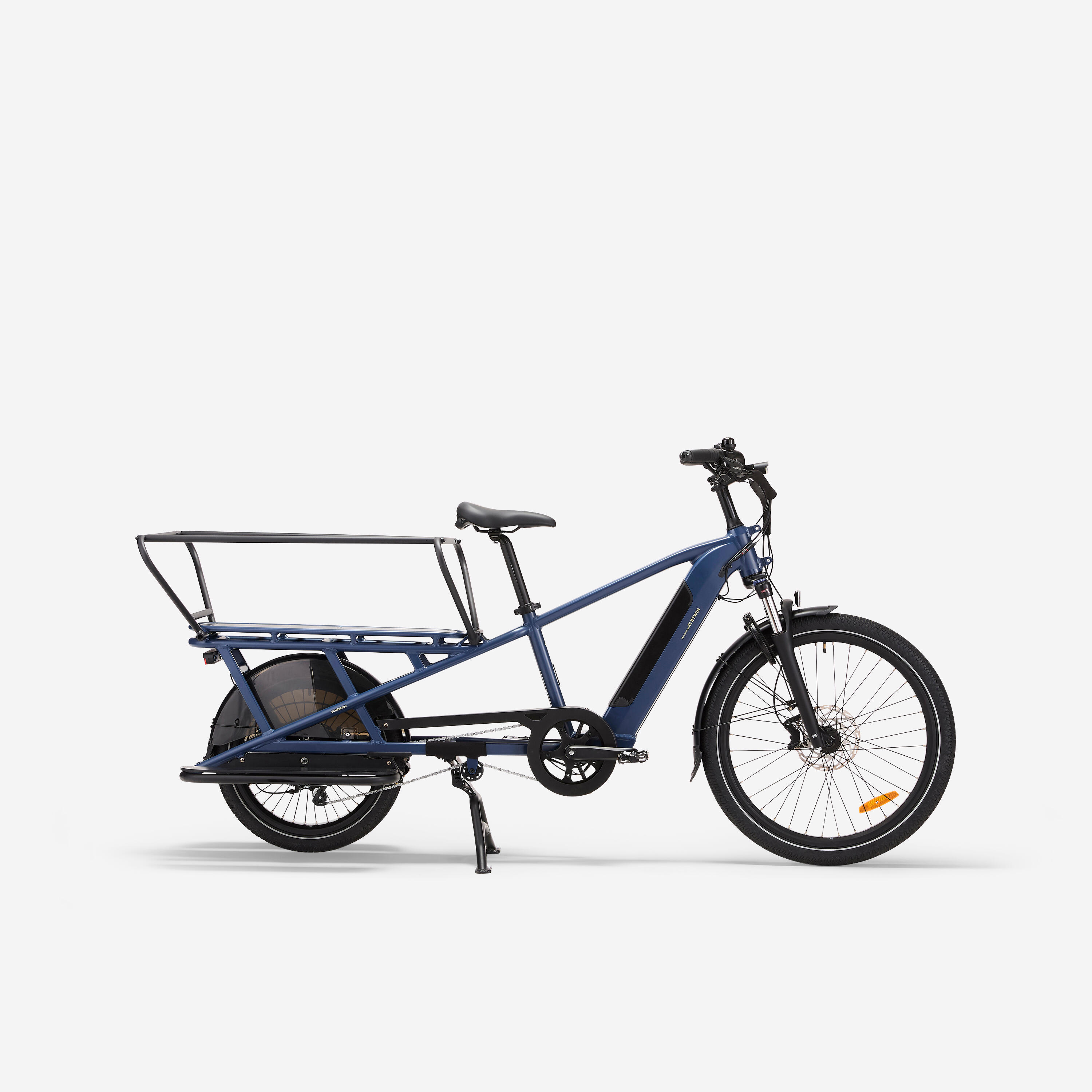 Bicicleta de carga cargobike eléctrica longtail carga trasera R500E Verde Claro
