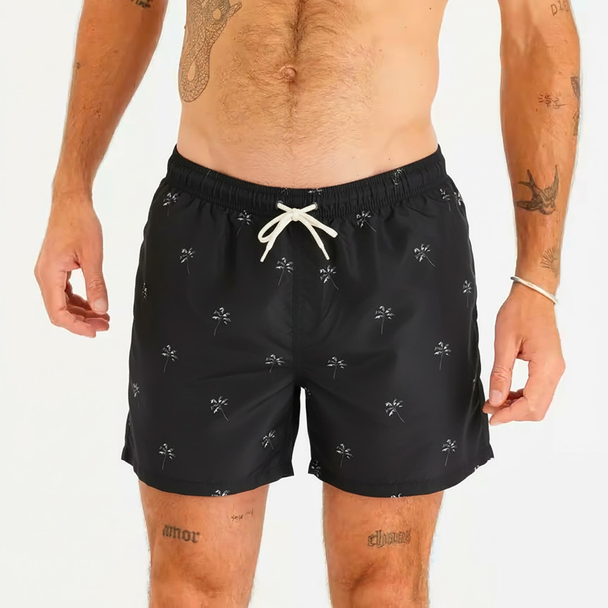 Men's Swim Shorts 15" - 100 palmito black