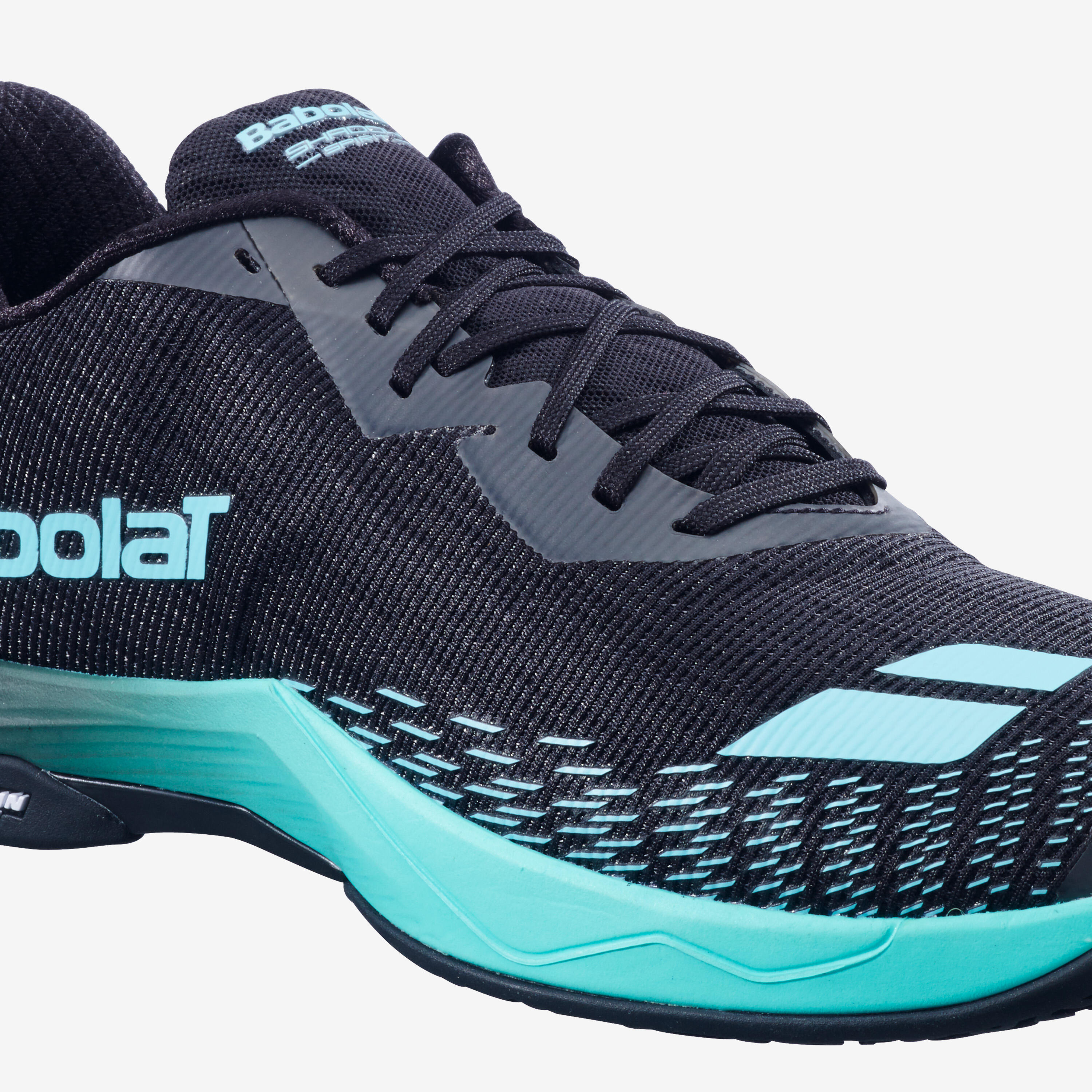 Zapatillas de Bádminton Hombre, Shadow Spirit 2 Negro y Azul 3/5